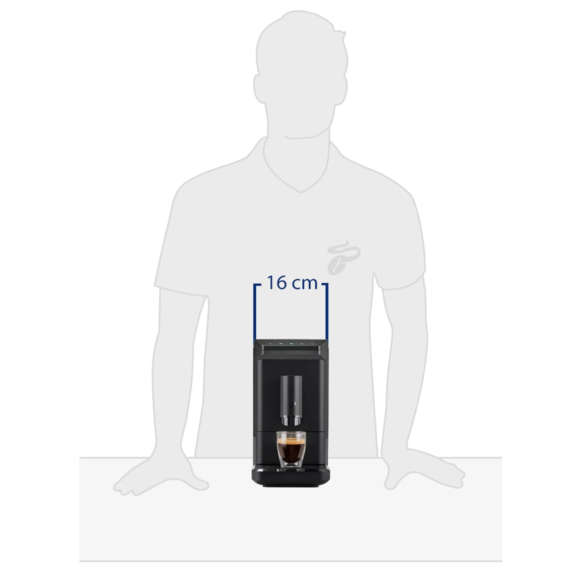 Tchibo Kaffeevollautomat Esperto mini für Caffè Crema und Espresso, nur 16cm breit, klein und kompakt, geeignet für jede Küche, Camping, Studentenapartment, Schwarz - INKLUSIVE Kaffeeprobierset GRATIS - Image 5