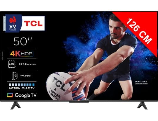 TCL 127,7 cm (50 Zoll) P6K LED 4K UHD HDR Smart TV | Google TV, 60Hz, HDR 10, AiPQ Prozessor, Dolby Audio, MEMC, HDMI 2.1, Bluetooth 5.2, WiFi 5, Lünettenloses Design (50P6K - Modell 2025)