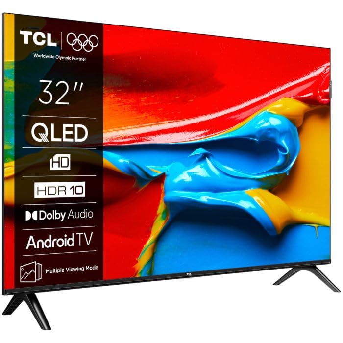 TCL 32V4C 32 Zoll HD Smart QLED Direct LED TV mit Android TV und HDR kompatibel mit Google Cast und Google Home Delgado Design - Image 5