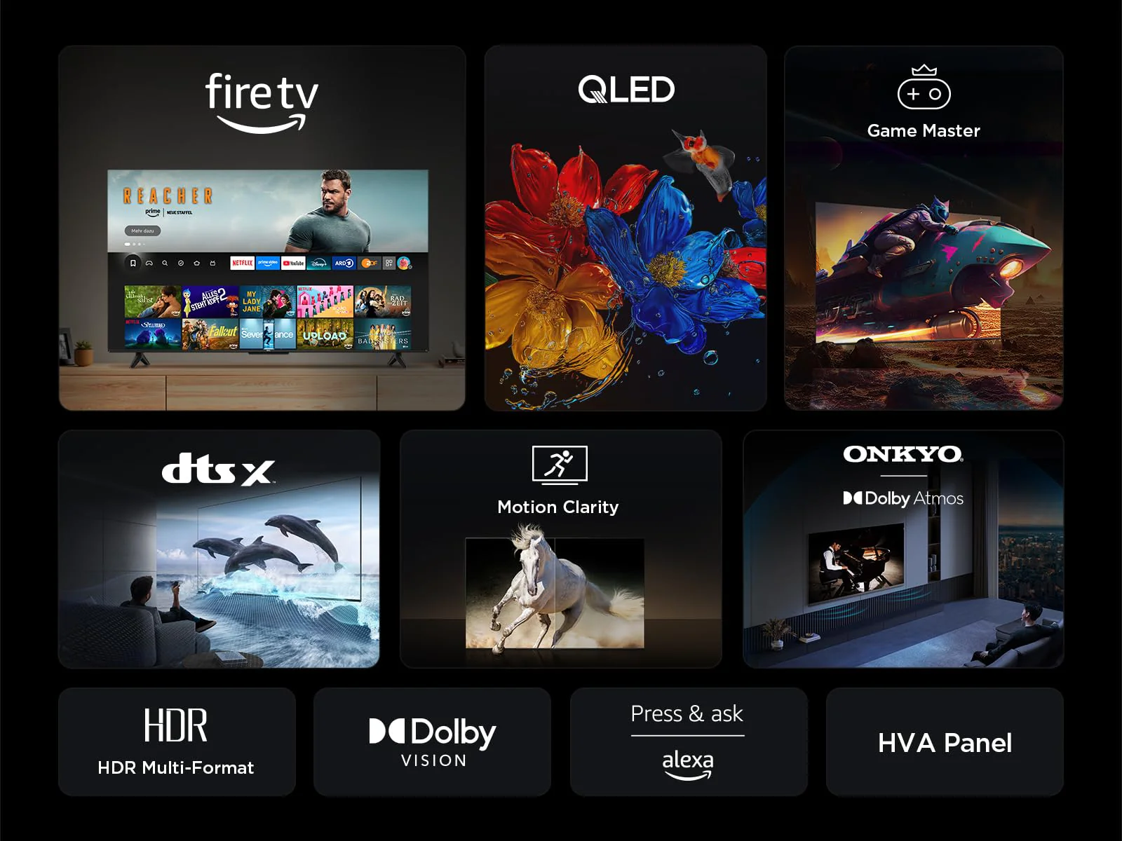 TCL 55T6C 55 Zoll QLED 4K HDR Fernseher, Smart Fire TV mit Dolby Vision & Atmos, HDR10+, Sprachbefehl Funktion & Ask Alexa - Image 10