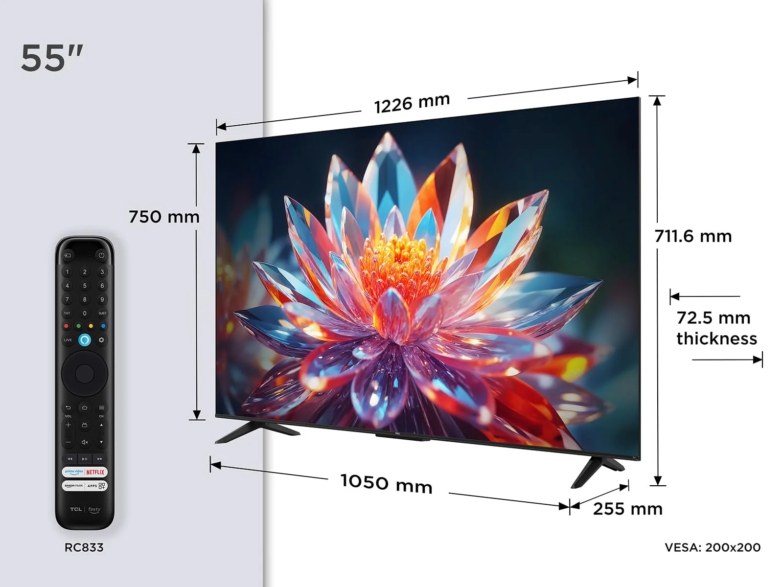 TCL 55T6C 55 Zoll QLED 4K HDR Fernseher, Smart Fire TV mit Dolby Vision & Atmos, HDR10+, Sprachbefehl Funktion & Ask Alexa - Image 8