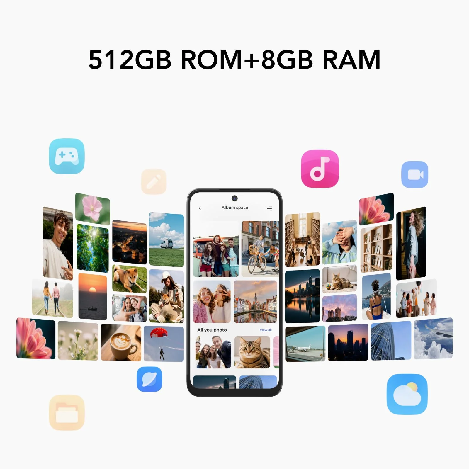 TCL 60 SE Mobiltelefon, 6,7-Zoll-HD+-Display, 8+512 GB entsperrtes Smartphone, 50-MP-Dual-Kamera, 5000-mAh-Akku, Android 15-Mobiltelefon, Dual-Lautsprecher, Obsidian Black - Image 5
