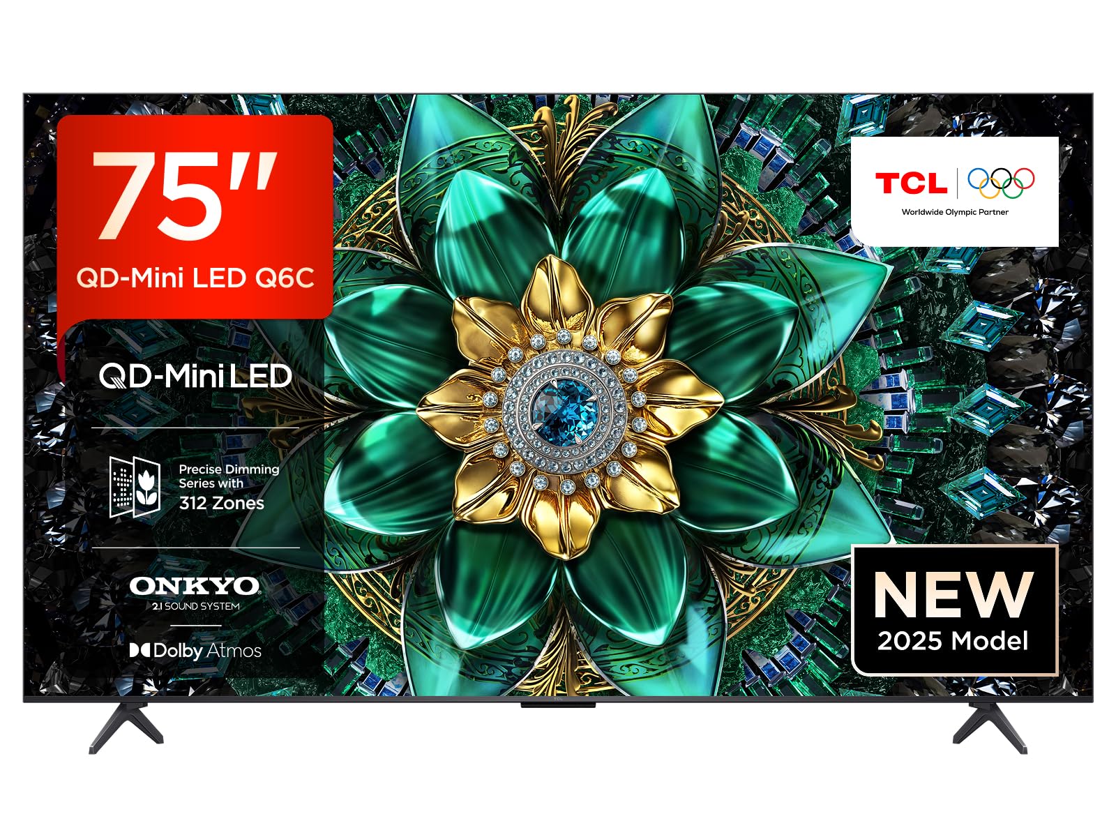 TCL 75Q6C 75 Zoll QD-Mini LED Fernseher, 4K HDR Premium 1000nits, Smart TV mit Google TV (Dolby Vision IQ & Atmos, Onkyo 2.1 Soundsystem, 144Hz Motion Clarity Pro, Game Master) - Image 2