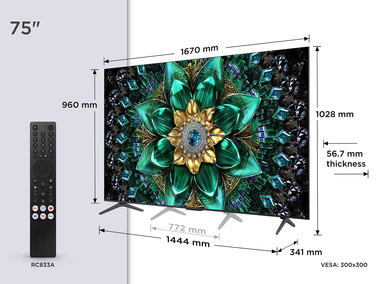 TCL 75Q6C 75 Zoll QD-Mini LED Fernseher, 4K HDR Premium 1000nits, Smart TV mit Google TV (Dolby Vision IQ & Atmos, Onkyo 2.1 Soundsystem, 144Hz Motion Clarity Pro, Game Master) - Image 5