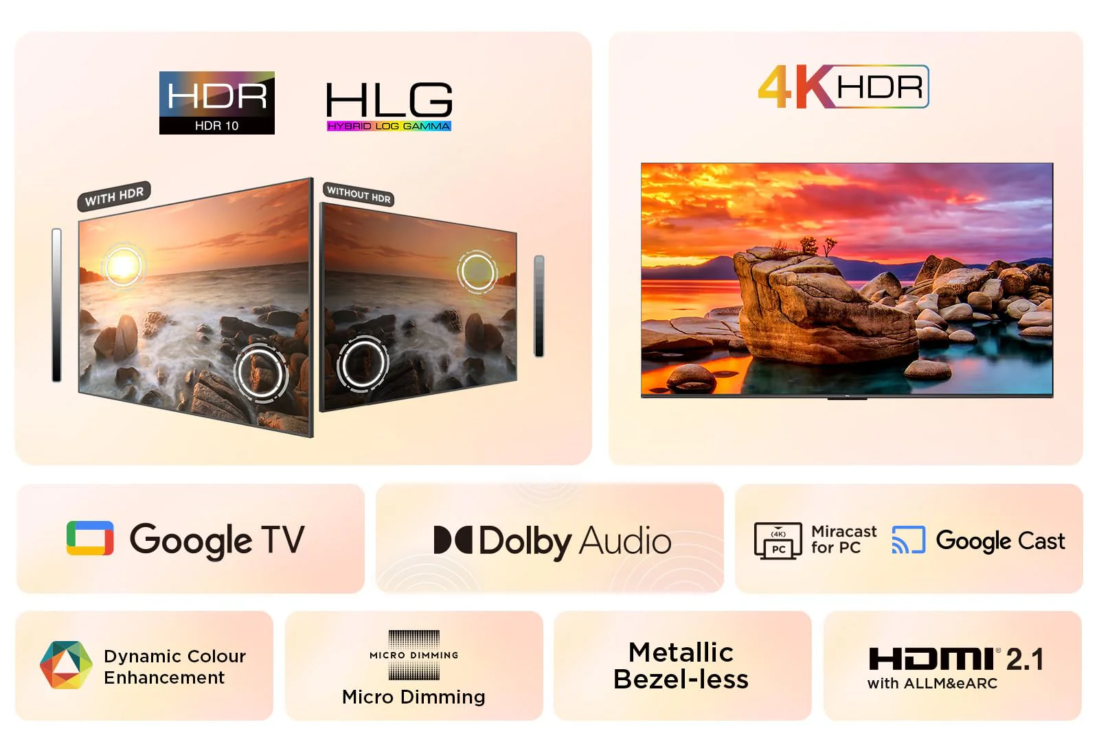 TCL 85V6B 85 Zoll, 4K Ultra HD, HDR TV, HDR10+, Dolby Vision, Smart TV unterstützt von Google TV (Dolby Atmos, Motion Clarity, Sprachsteuerung, Kompatibel mit Google Assistant, Chromecast eingebaut) - Image 5