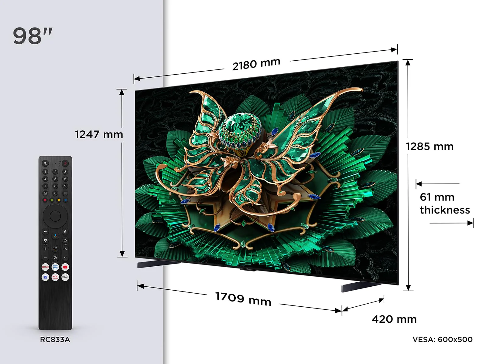 TCL 98C7K 98 Zoll QD-Mini LED Fernseher, 4K HDR Premium 3000, Smart Google TV mit 144Hz Motion Clarity Pro (Dolby Vision IQ & Atmos, CrystGlow HVA Panel, Audio von Bang & Olufsen, Game Master) - Image 5