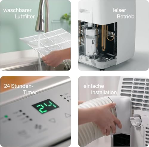TCL Mobile Klimaanlage 12000 BTU (3,5kW) TAC-12CPB/MZW – 3-in-1 Funktion, 24h-Timer, Schlafmodus, leise, inkl. Abluftschlauch & Fernbedienung für Wohnzimmer, Büro, Schlafzimmer + Entfeuchterfunktion - Image 6