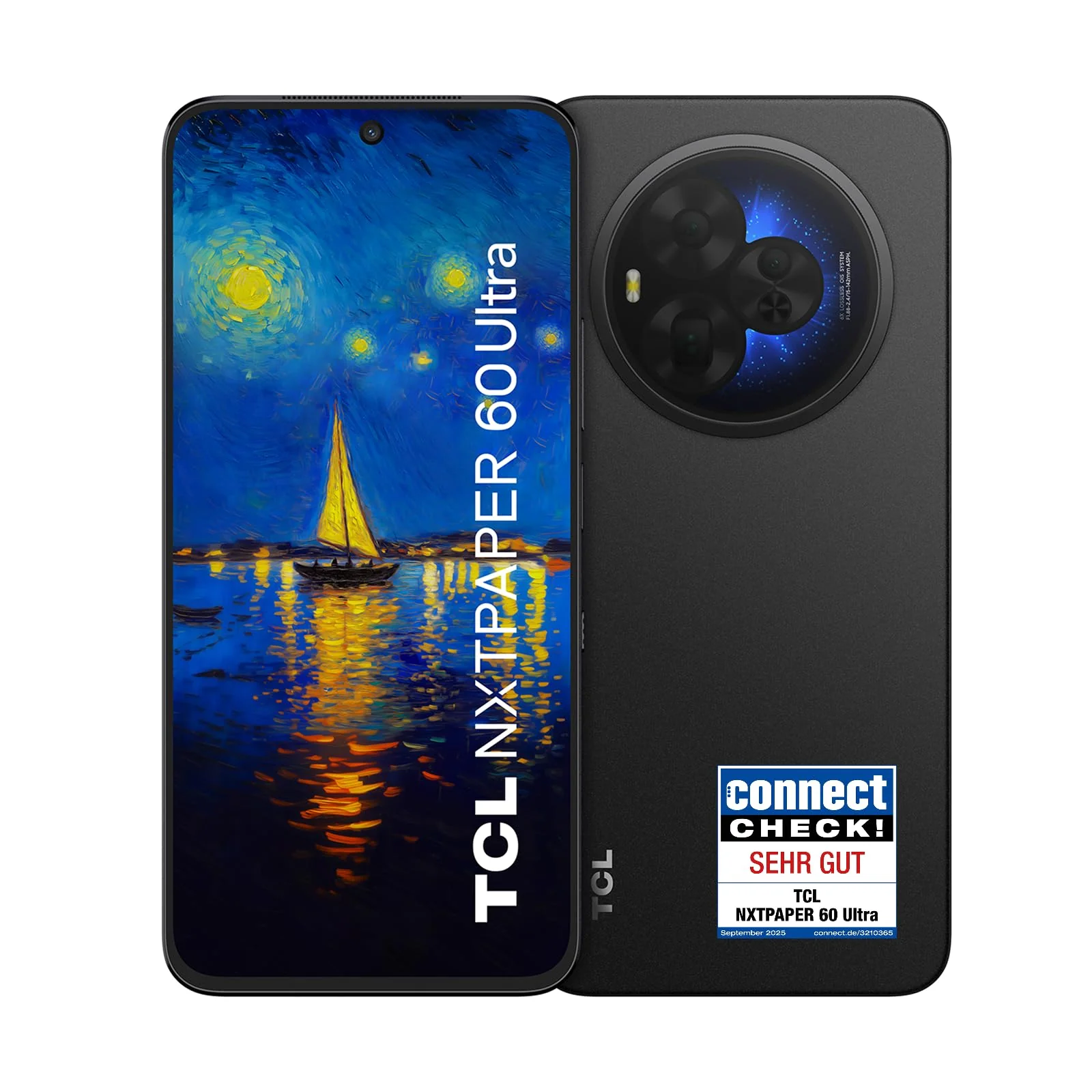 TCL NXTPAPER 60 Ultra 5G Android-Smartphone,7,2 Zoll FHD+ 120 Hz NXTPAPER Display,12 GB RAM + 512 GB ROM,Smartphone mit Augenschutz,5000-mAh-Akku,Nebula Black, mit Klappdeckel und Stift