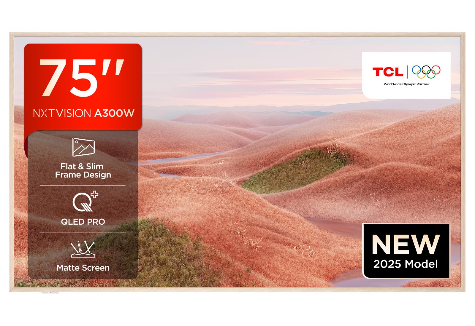 TCL NXTVISION A300W 75 Zoll QLED PRO 4K Ultra HD TV, 4K HDR PRO, Mattes Display, Smart TV unterstützt durch Google TV (Dolby Vision IQ & Atmos, 144Hz Motion Clarity Pro) - Image 4