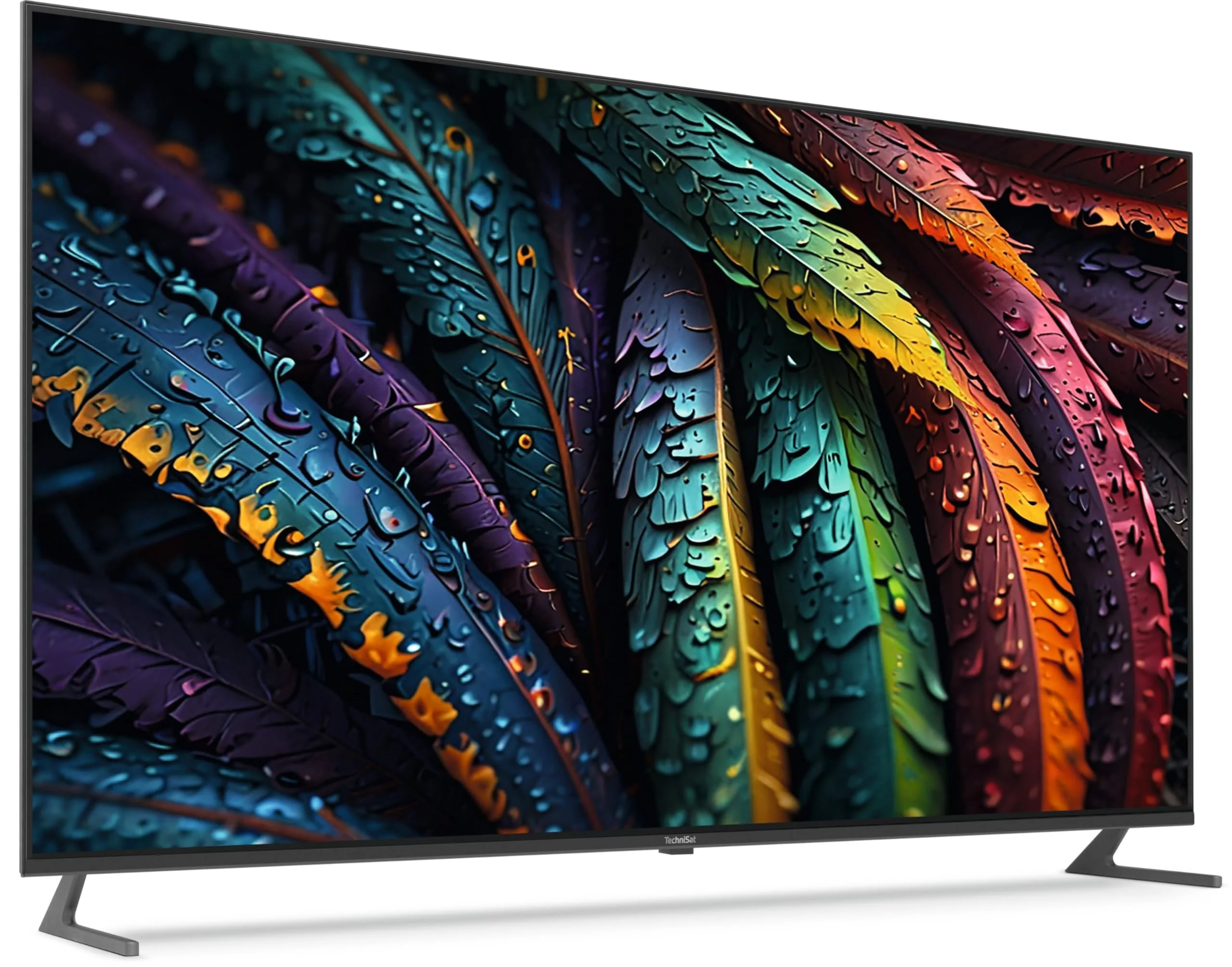 TechniSat TV 65 UHD - 65 Zoll/164 cm 4K/UHD Smart Fernseher (Triple Tuner, WLAN, Streaming Apps, Bluetooth, USB Recording, Timeshift, 2 x 10 Watt) Schwarz - Image 2