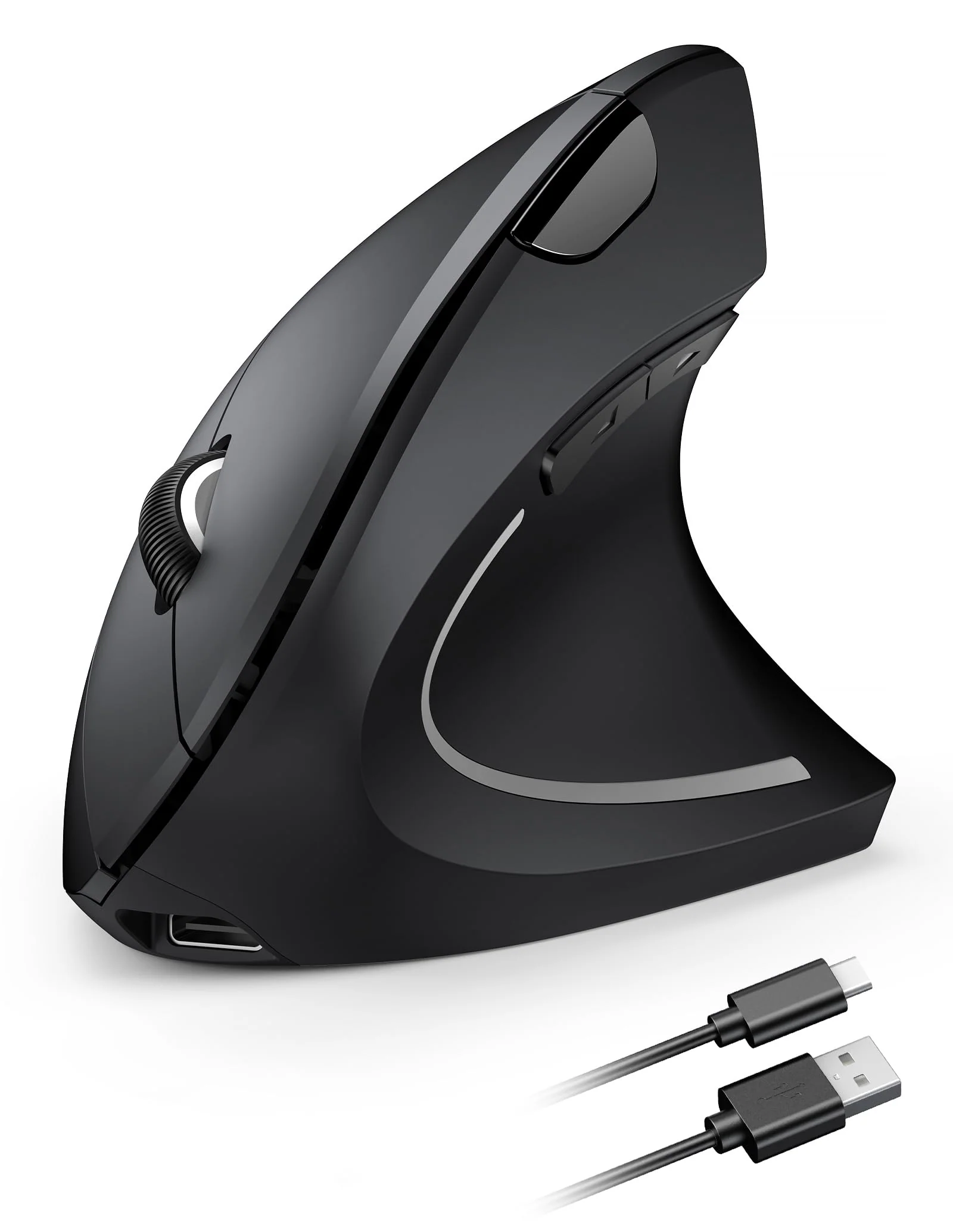 TECKNET Wiederaufladbar Ergonomische Maus Kabellos, 2.4G Optische Vertikale Maus Ergonomisch, 5 Einstellstufen bis 4800DPI, Leise Wireless Vertical Mouse mit 6 Tasten für Laptop, PC, Windows, Mac OS - Image 9