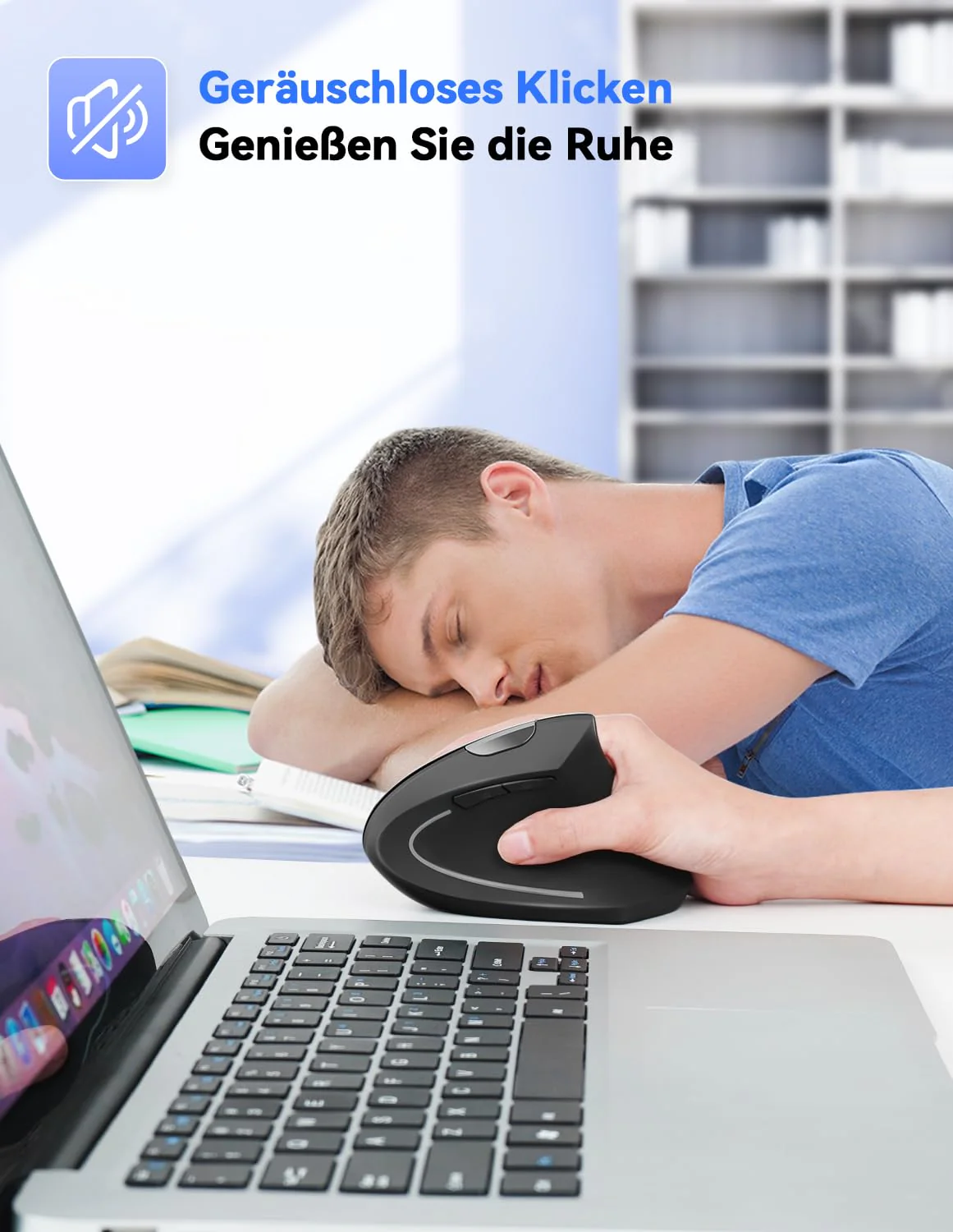 TECKNET Wireless Vertikale Ergonomische Maus, 4800 DPI 5 Tasten Kabellose Optische Maus, 2.4G USB Vertical Ergonomic Optical Mouse Kabellos für Windows und Mac OS - Image 6