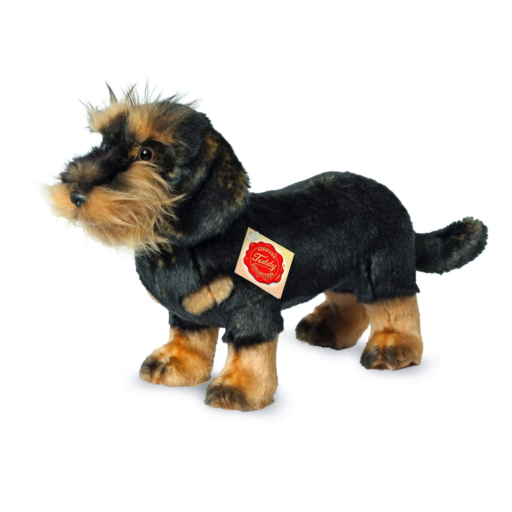 Teddy Hermann 91923 Hund Rauhaardackel 28 cm, Kuscheltier mit idealem Recyclinganteil (Füllmaterial)
