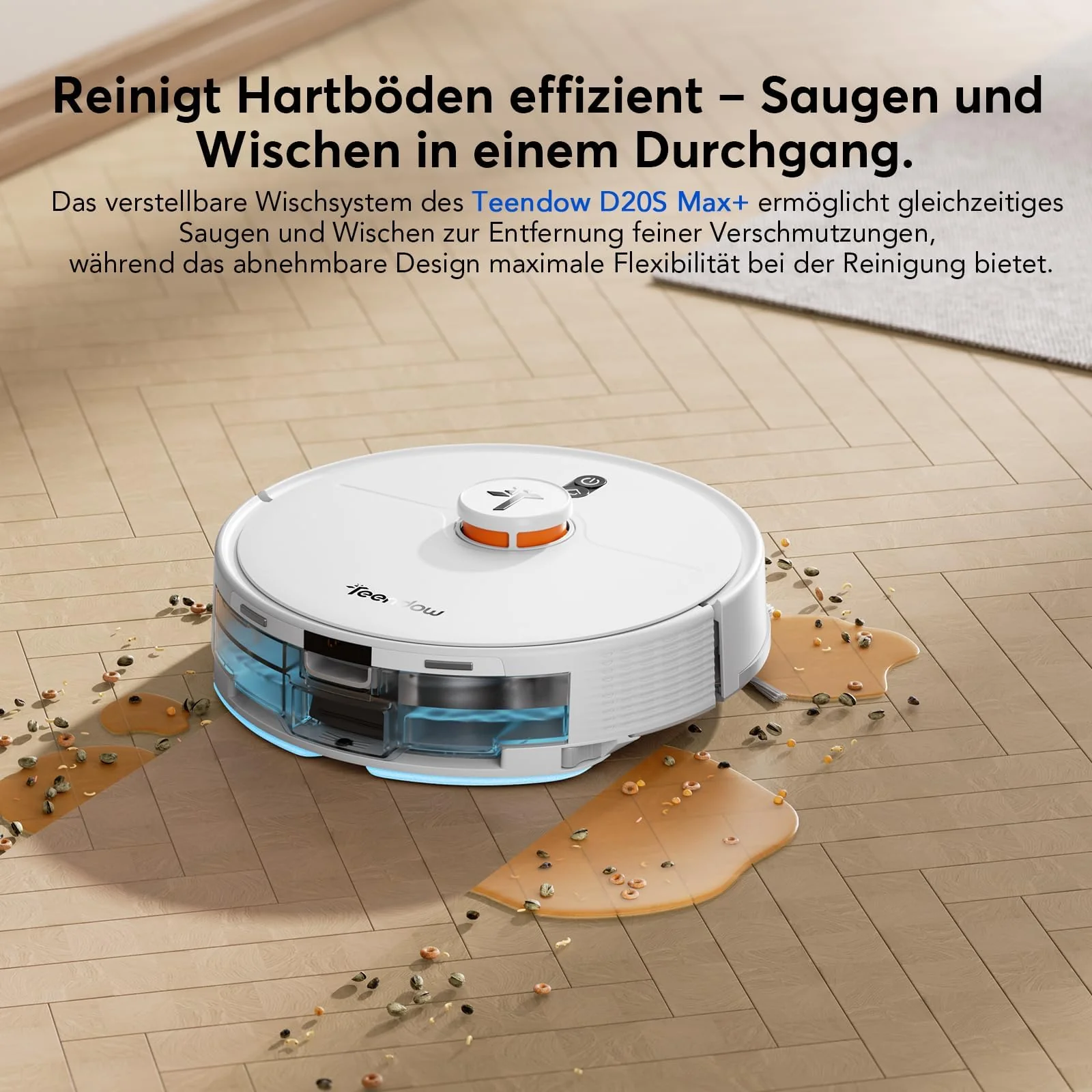 Teendow D20S Max+ Saugroboter mit Wischfunktion, 8000Pa Starke Saugleistung, Saugroboter mit Absaugstation und Tierpflege-Zubehör, LiDAR-Navigation, App und Sprachsteuerung, Ideal für Tierhaare - Image 6