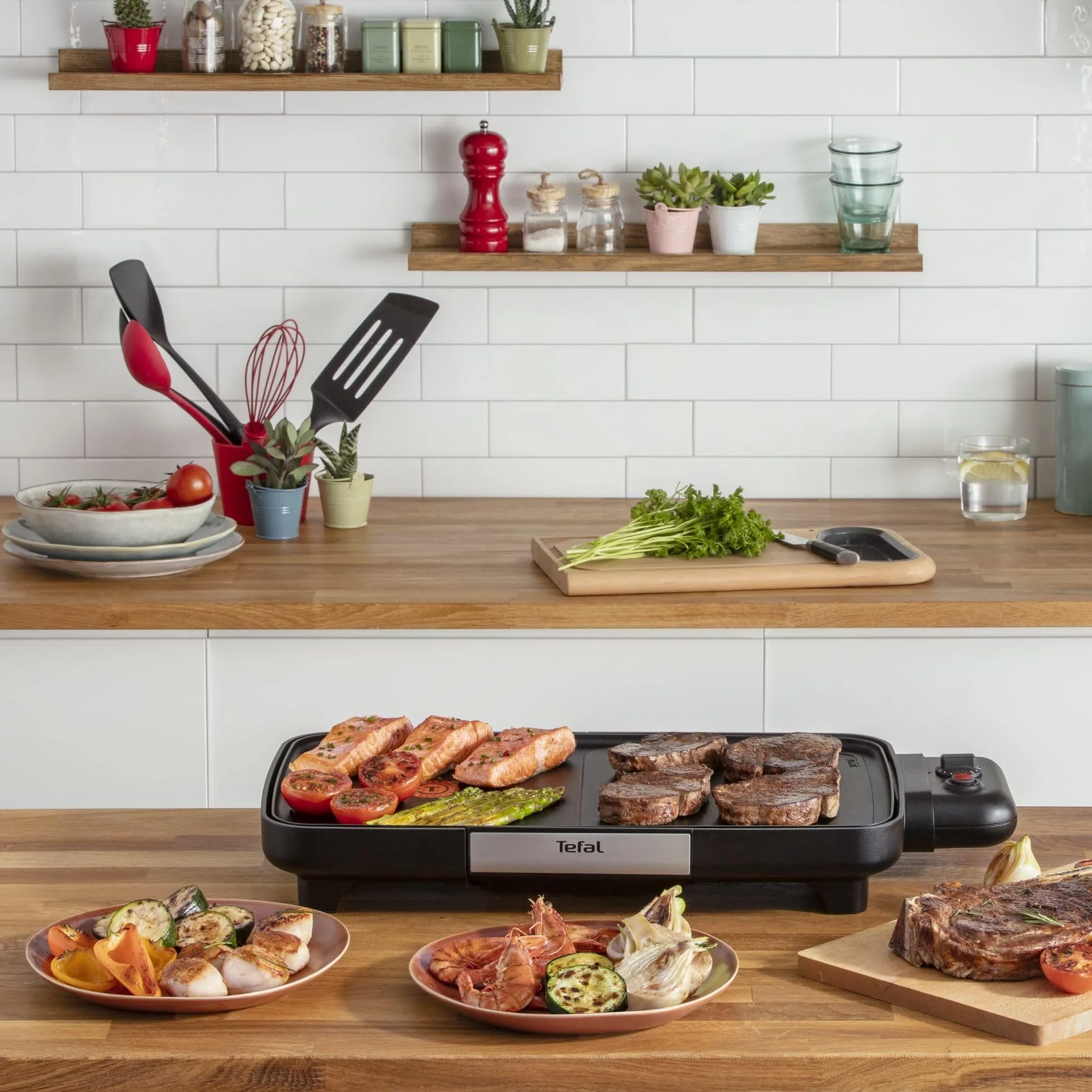 Tefal CB6418 BBQ Booster Tischgrill | Power-Boost-Zone | 2200 Watt | Antihaftbeschichtung | 6 Stufen Thermostat | Auffangschale spülmaschinengeeignet | Thermo-Spot | extragroße Grillfläche | Schwarz - Image 4