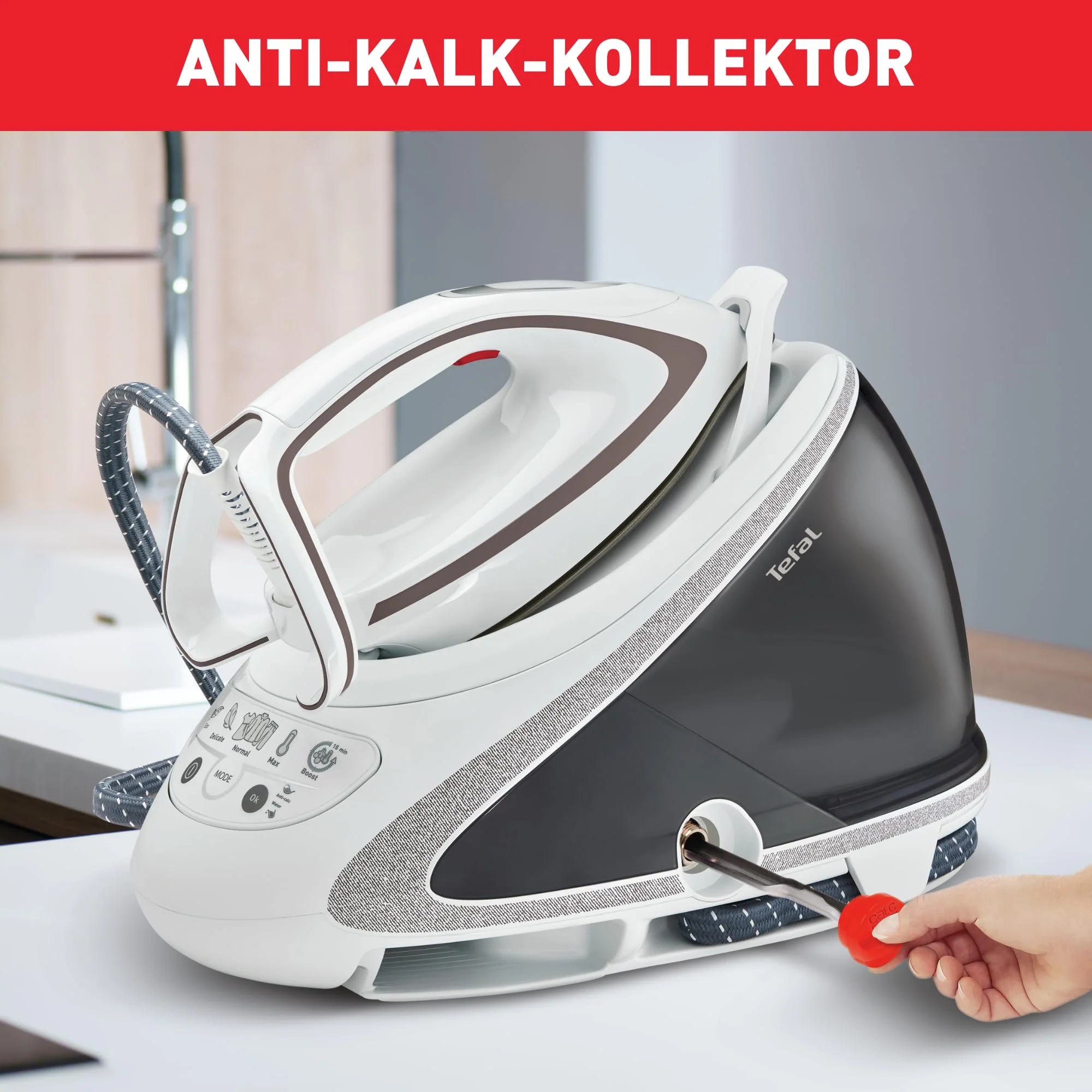 Tefal Dampfbügelstation Pro Express Ultimate GV9567 | 7,7 Bar | 155 g/Min. Kontinuierlicher Dampf | 500 g/Min. Extra-Dampfstoß | 2600 Watt | 42.3 x 25 x 28.9 cm | Farbe Weiß - Image 3