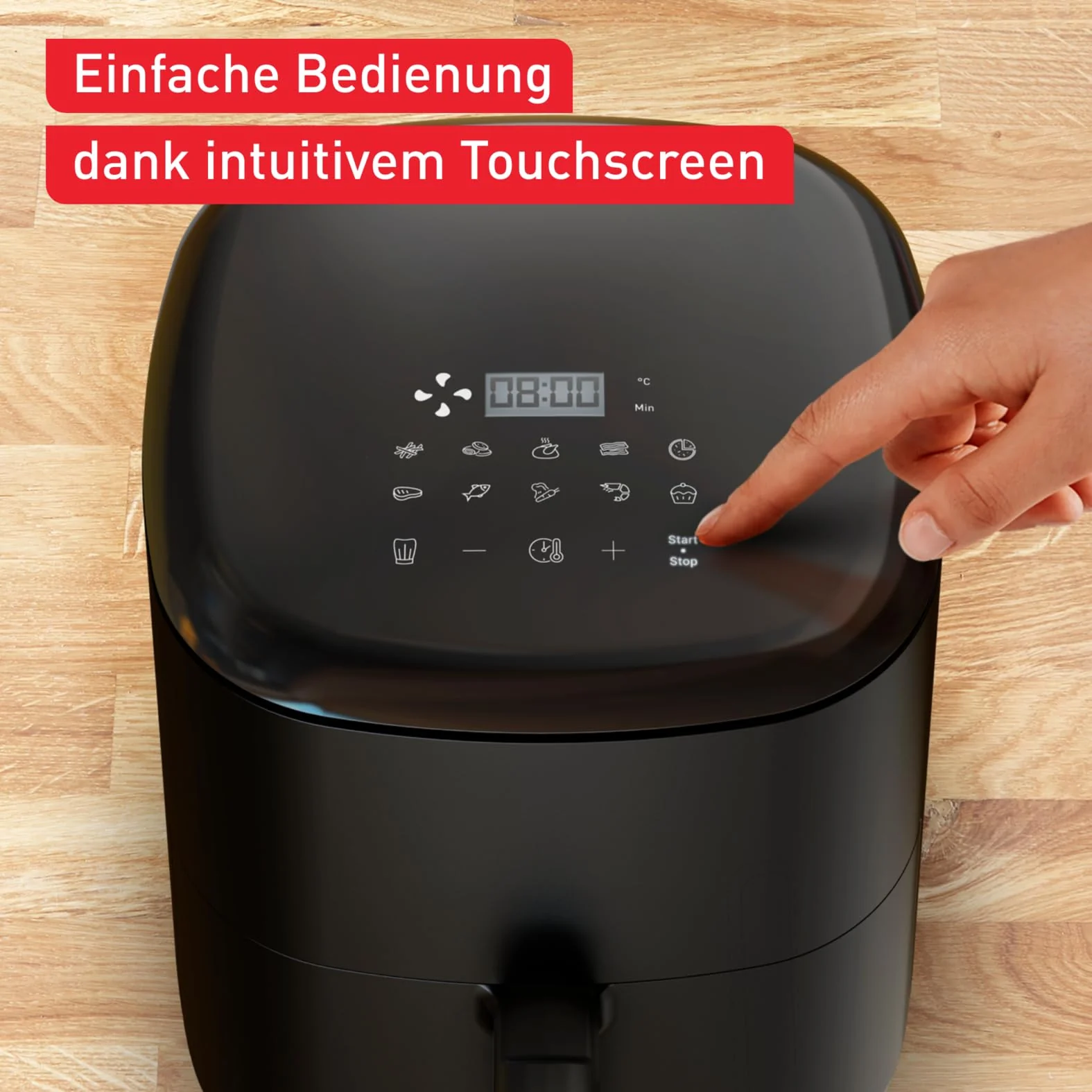 Tefal Easy Fry Max 5L Heißluftfritteuse, 10 automatische Garprogramme, digitaler Touchscreen, zeit-/energiesparend, Antihaftbeschichtung, schwarz, EY2458 - Image 2