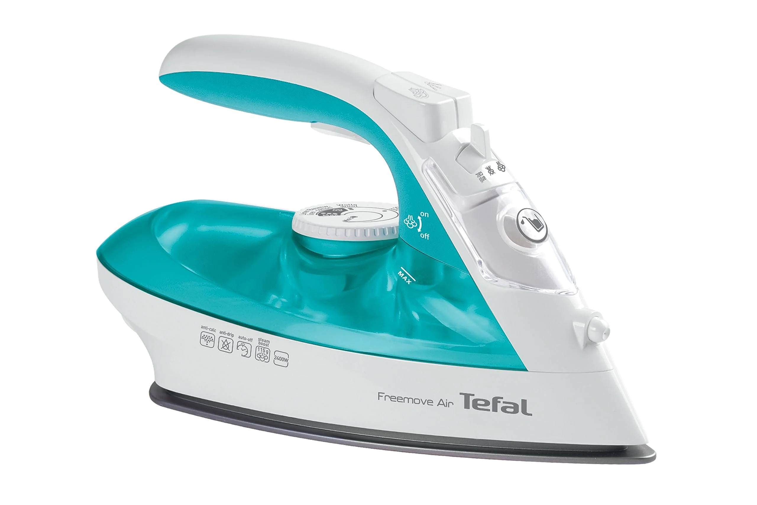 Tefal FV6520 Freemove Air Kabelloses Dampfbügeleisen | 2400 W | 25g/Min-Dauerdampf | 115g/Min-Dampfstoß | Kabellose Technologie | Automatisches Abschalten | Türkis/Weiß - Image 2