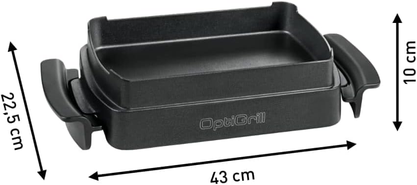 TEFAL OptiGrill Snacking & Baking Backschale, antihaftbeschichtet, wärmeisolierte Griffe, für Brot, Aufläufe, Süßes, etc., OptiGrill + und OptiGrill Elite, schwarz, Backschale XA725870 - Image 8