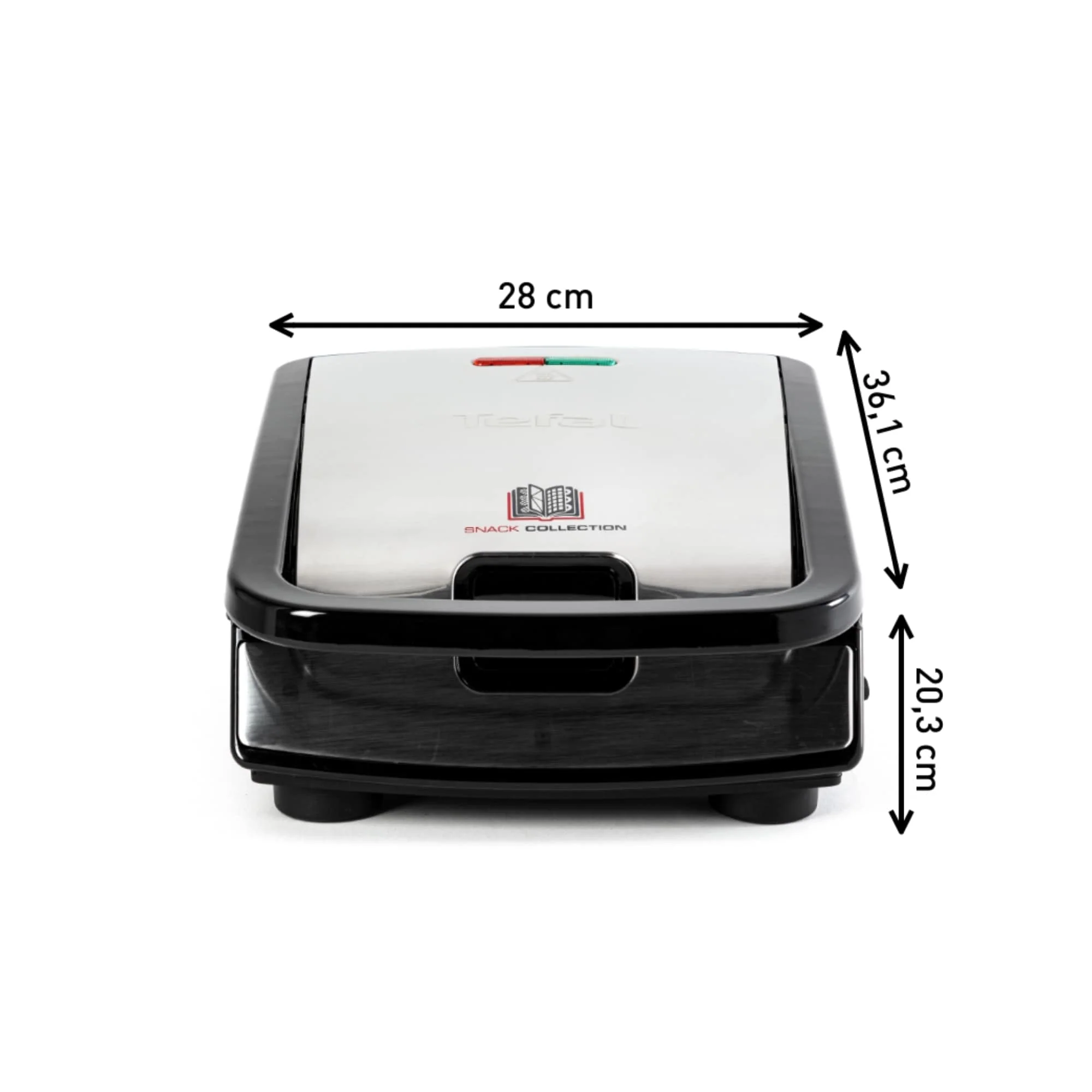 Tefal SW852D Snack Collection, Sandwich, Waffelmaker, Antihaftbeschichte Platten, Spülmaschinengeeignet, 700W, 37.01x29.01x21.01cm, Schwarz/Silber