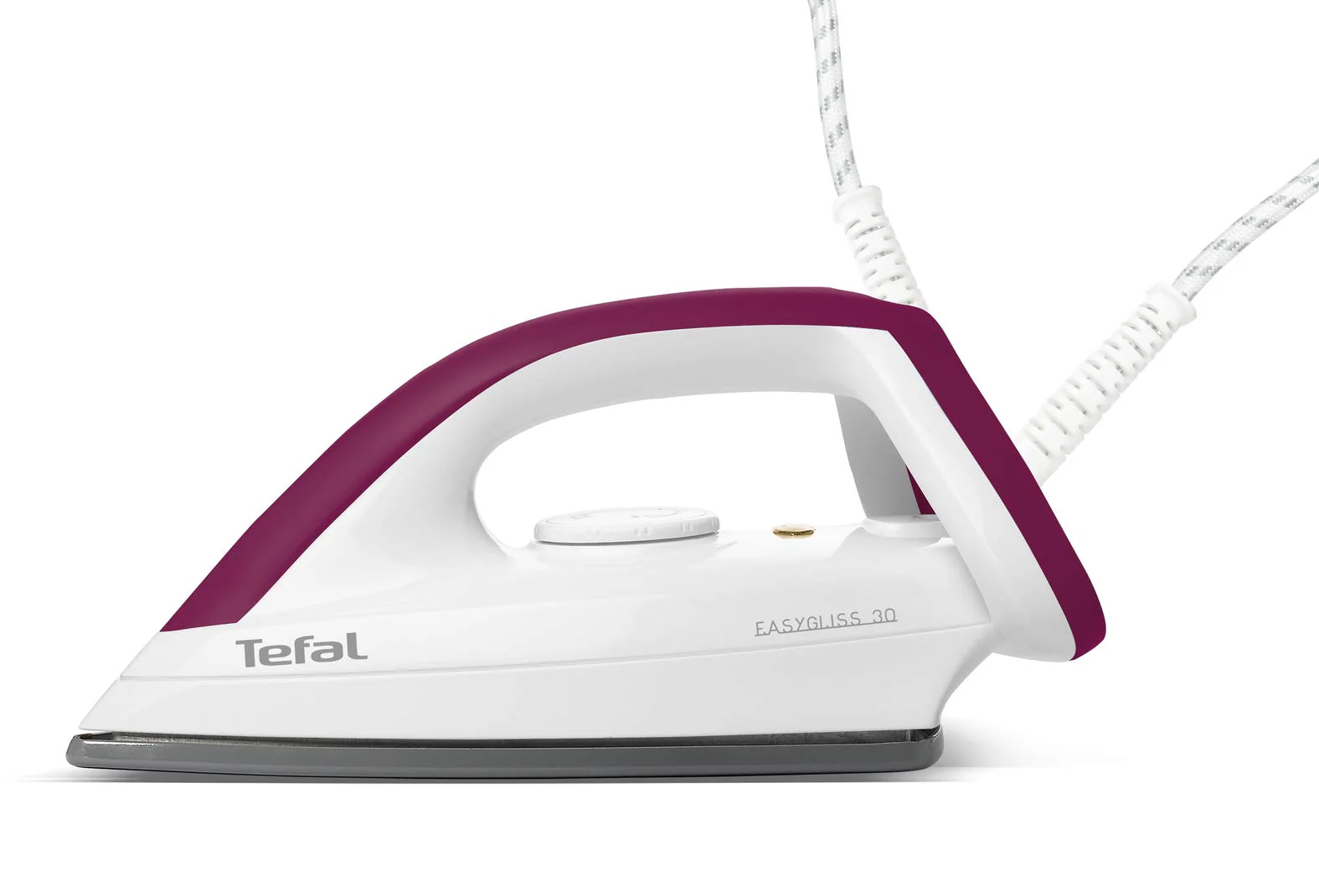 Tefal Trockenbügeleisen Easygliss, 1200W, Bügeleisen ohne Dampf, Durilium Bügelsohlen-Technologie, Thermostat, Bereitschaftsleuchte, extralanges Netzkabel, weiß/dunkelrot, FS4030 - Image 7