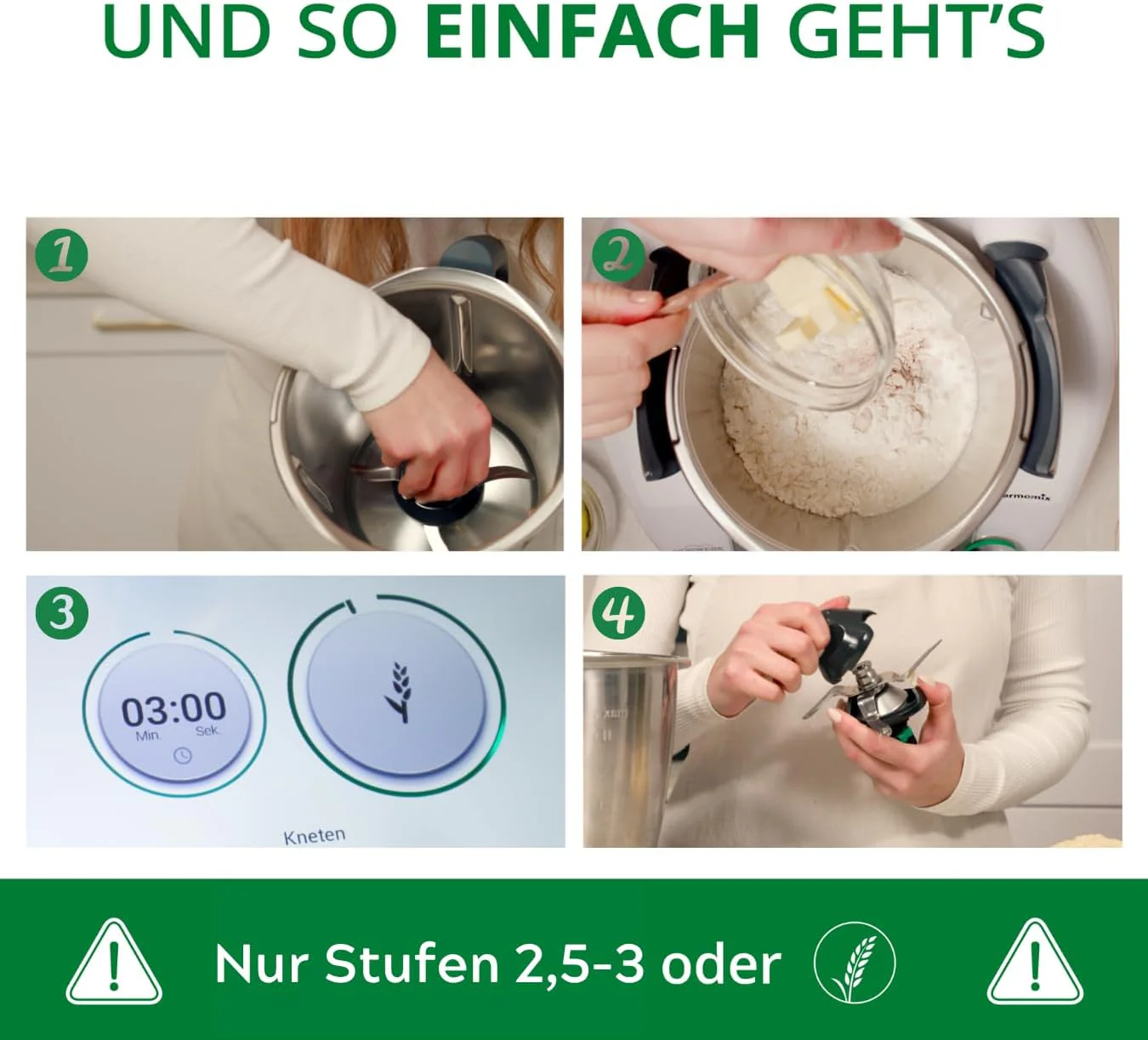 TeigPRO – passend für den Thermomix TM6, TM5, Teig Pro Messer Dreckschutz, schützt das Thermomix Messer, verringert das Eindringen von Teigresten&Schmutz. Blitzschnelles reinigen des Thermomix Messers - Image 3