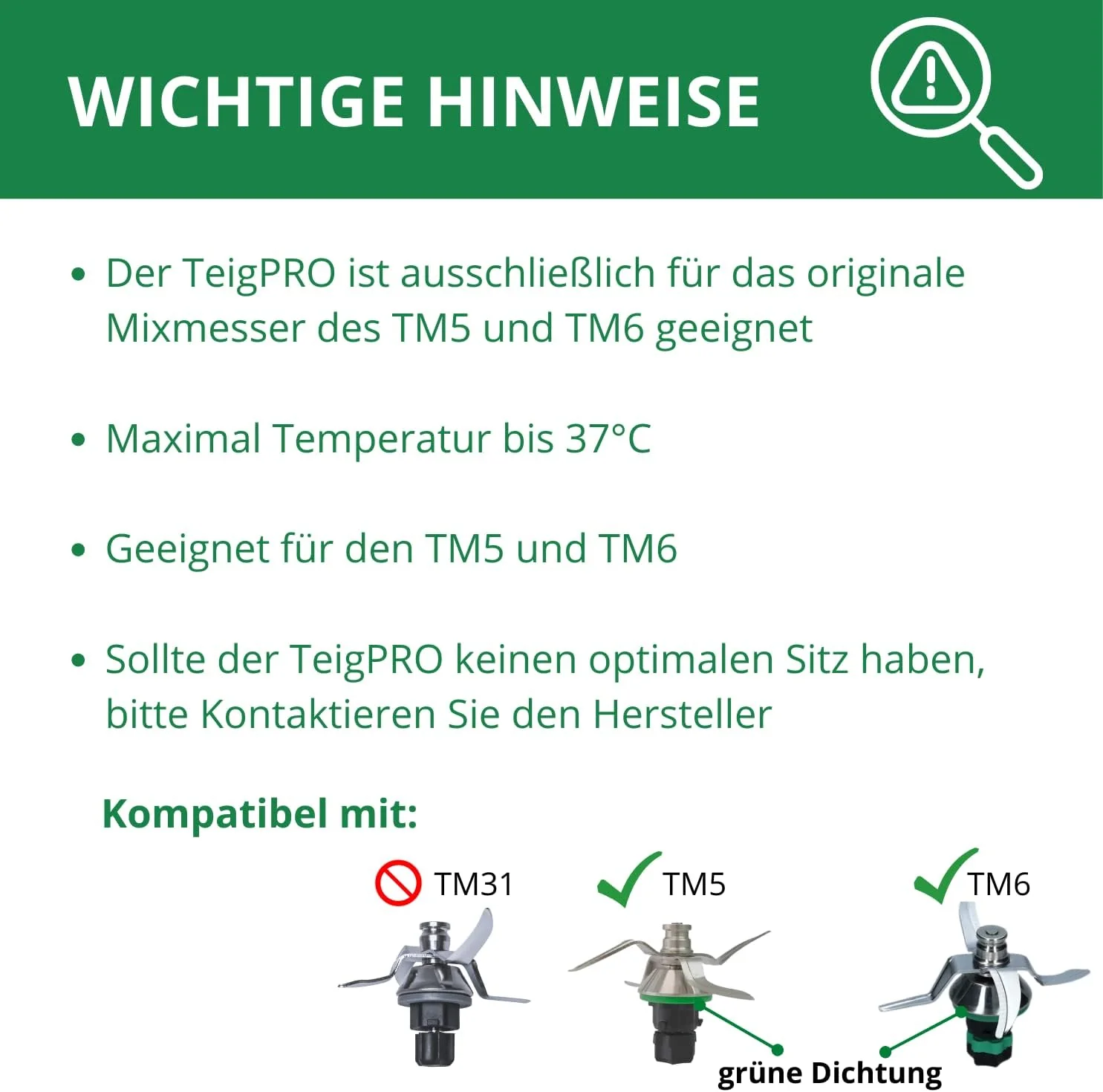 TeigPRO – passend für den Thermomix TM6, TM5, Teig Pro Messer Dreckschutz, schützt das Thermomix Messer, verringert das Eindringen von Teigresten&Schmutz. Blitzschnelles reinigen des Thermomix Messers - Image 5