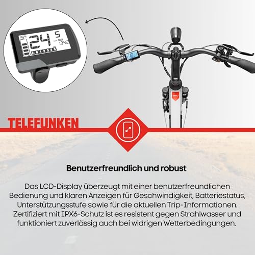 TELEFUNKEN E-Bike 28 Zoll Fahrrad für Herren XT490 | Trekking Pedelec mit 8-Gang Kettenschaltung & Scheibenbremsen | Elektrofahrrad mit 250 W Heckmotor & integriertem 417,6 Wh Li-Ion-Akku | Kreide - Image 2