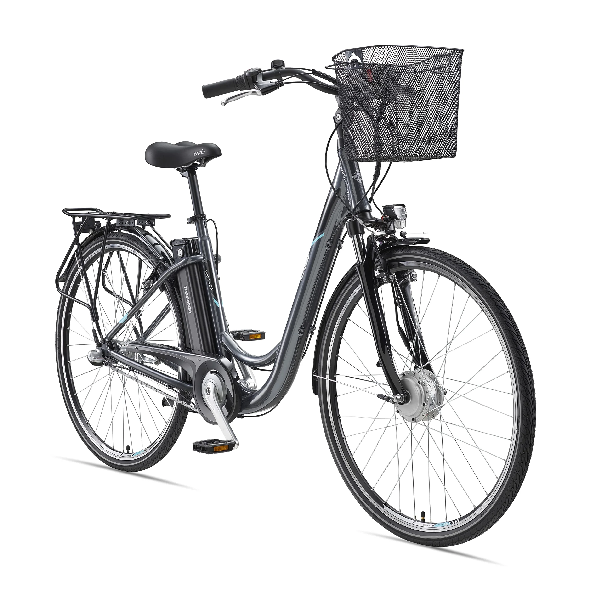 TELEFUNKEN E-Bike Damen 28 Zoll Elektrofahrrad - 3-Gang Nabenschaltung mit Rücktritt, Pedelec Citybike Alu mit Fahrradkorb, Frontmotor 250W /10,4Ah / 36V Sitzrohrakku, RC830 Multitalent