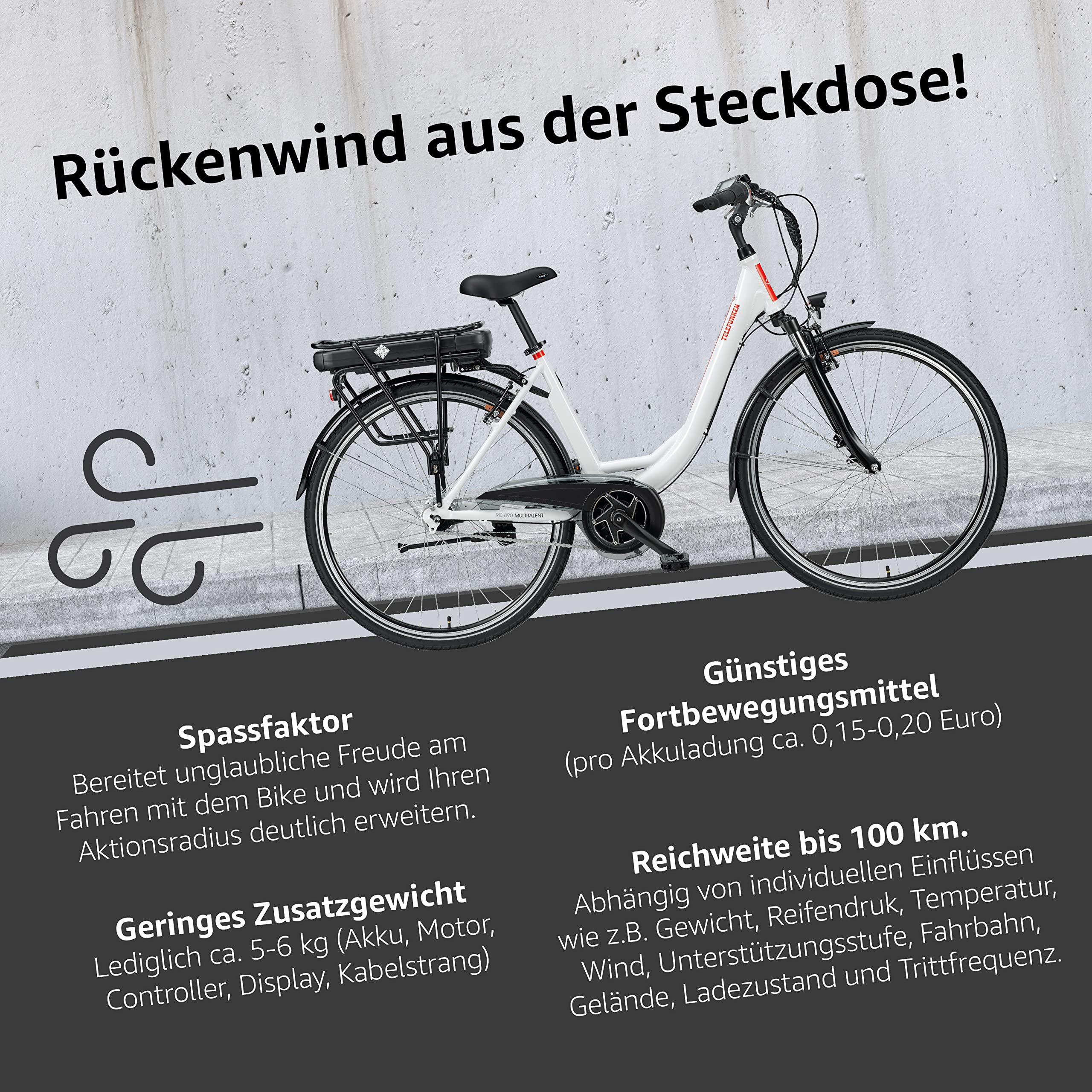 TELEFUNKEN E-Bike Damen 28 Zoll, Elektrofahrrad Alu mit 7-Gang Nabenschaltung - Pedelec Citybike mit Fahrradschloss, Mittelmotor 250W & 13Ah / 36V Lithium-Ionen-Akku, RC890 Multitalent - Image 3