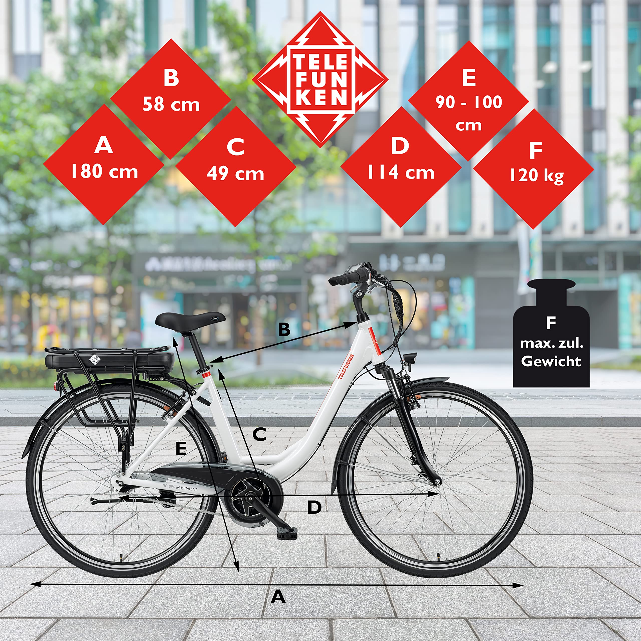 TELEFUNKEN E-Bike Damen 28 Zoll, Elektrofahrrad Alu mit 7-Gang Nabenschaltung - Pedelec Citybike, Mittelmotor 250W & 13Ah / 36V Lithium-Ionen-Akku, RC890 Multitalent - Image 3