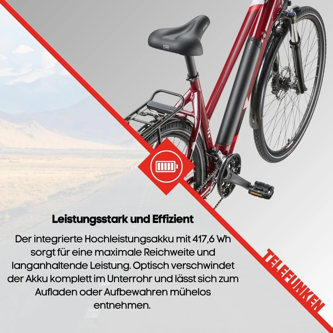 TELEFUNKEN E-Bike Damen Elektrofahrrad Alu 28 Zoll mit 24-Gang Shimano Acera Kettenschaltung, Pedelec Trekkingrad mit Hinterrad-Motor 250W 11,6 Ah, 36V Akku, XC940 Expedition - Image 5