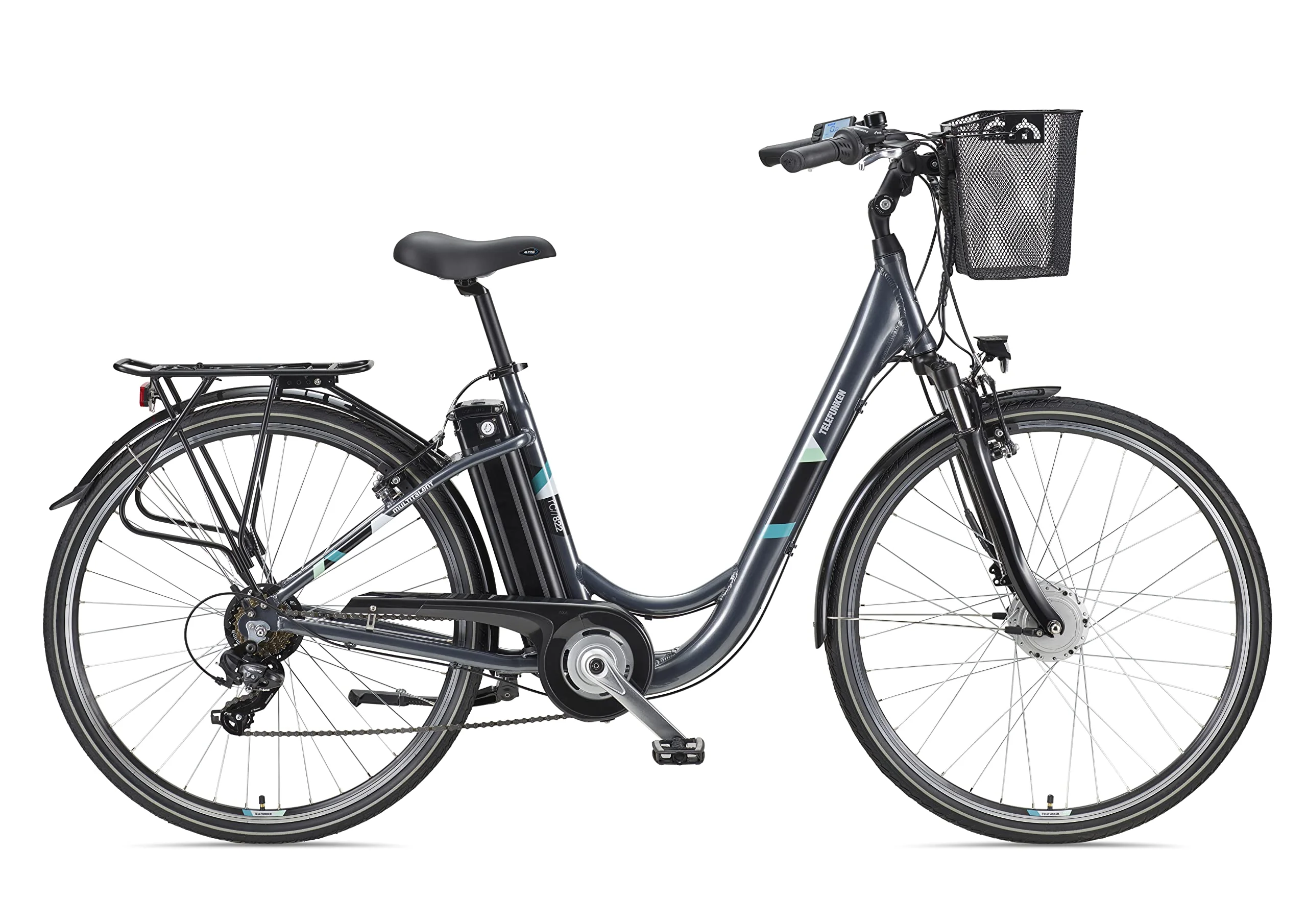 TELEFUNKEN E-Bike Elektrofahrrad Alu 28 Zoll mit 7-Gang Kettenschaltung, Pedelec Citybike leicht mit Fahrradkorb und Fahrradschloss, 250W und 10,4Ah, 36V Sitzrohrakku - Image 8