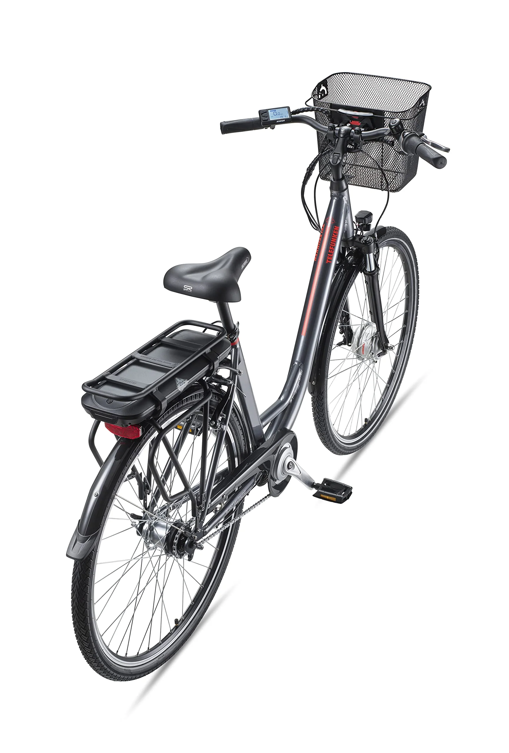 TELEFUNKEN E-Bike Elektrofahrrad Alu, mit 7-Gang Shimano Nabenschaltung, Pedelec Citybike leicht mit Fahrradkorb, 250W und 13Ah, 36V Lithium-Ionen-Akku, 28 Zoll, RC657 Multitalent anthrazit - Image 7