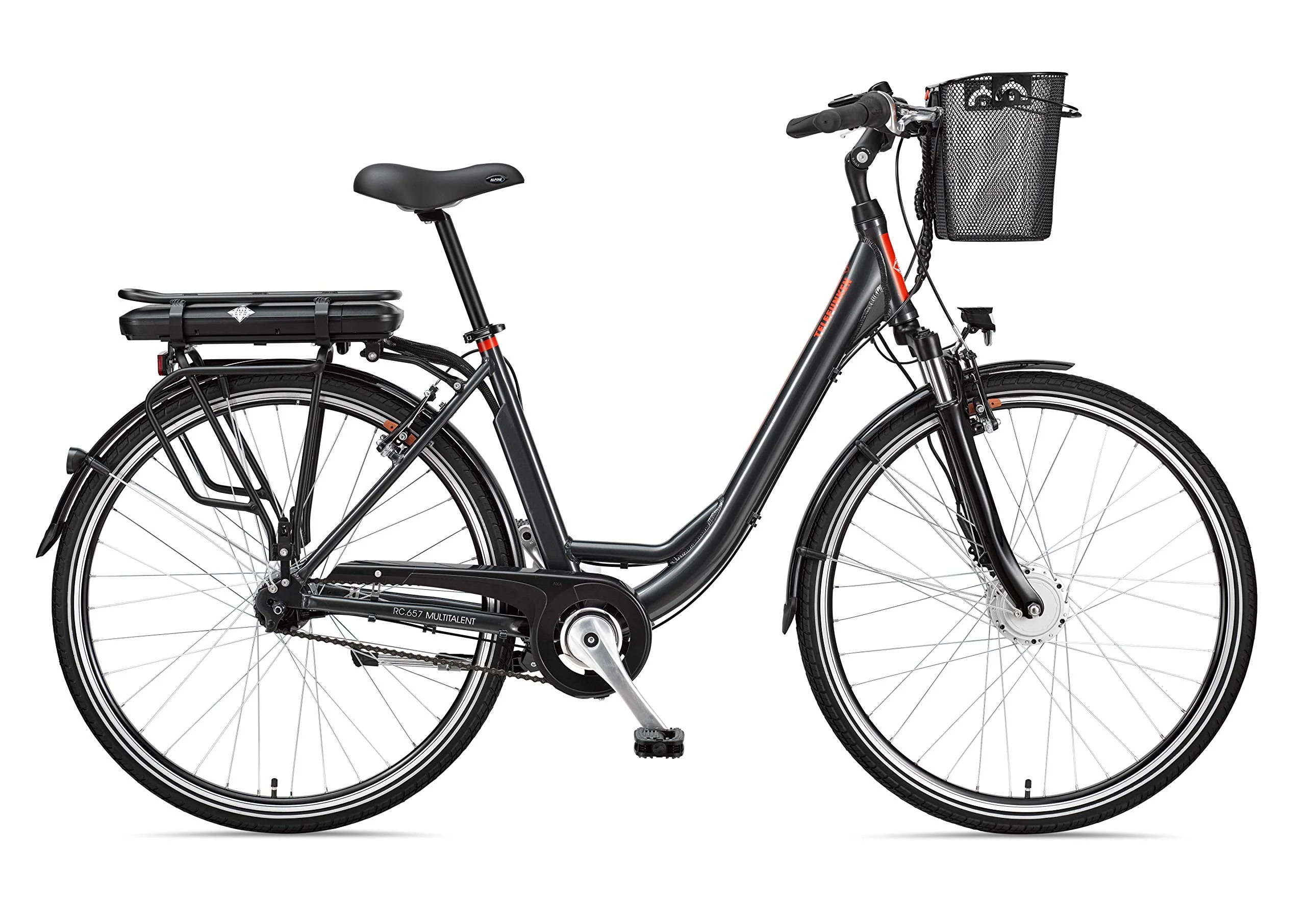 TELEFUNKEN E-Bike Elektrofahrrad Alu, mit 7-Gang Shimano Nabenschaltung, Pedelec Citybike leicht mit Fahrradkorb, 250W und 13Ah, 36V Lithium-Ionen-Akku, 28 Zoll, RC657 Multitalent anthrazit - Image 8