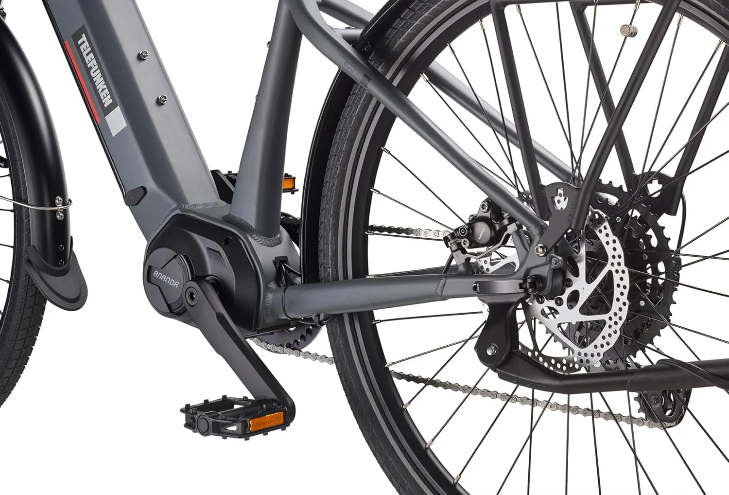 TELEFUNKEN E-Bike Herren 27,5 Zoll, Elektrofahrrad Mittelmotor, 9-Gang Kettenschaltung, Hydr. Scheibenbremsen, Pedelec SUV-Bike inkl. Fahrradschloss - Image 8