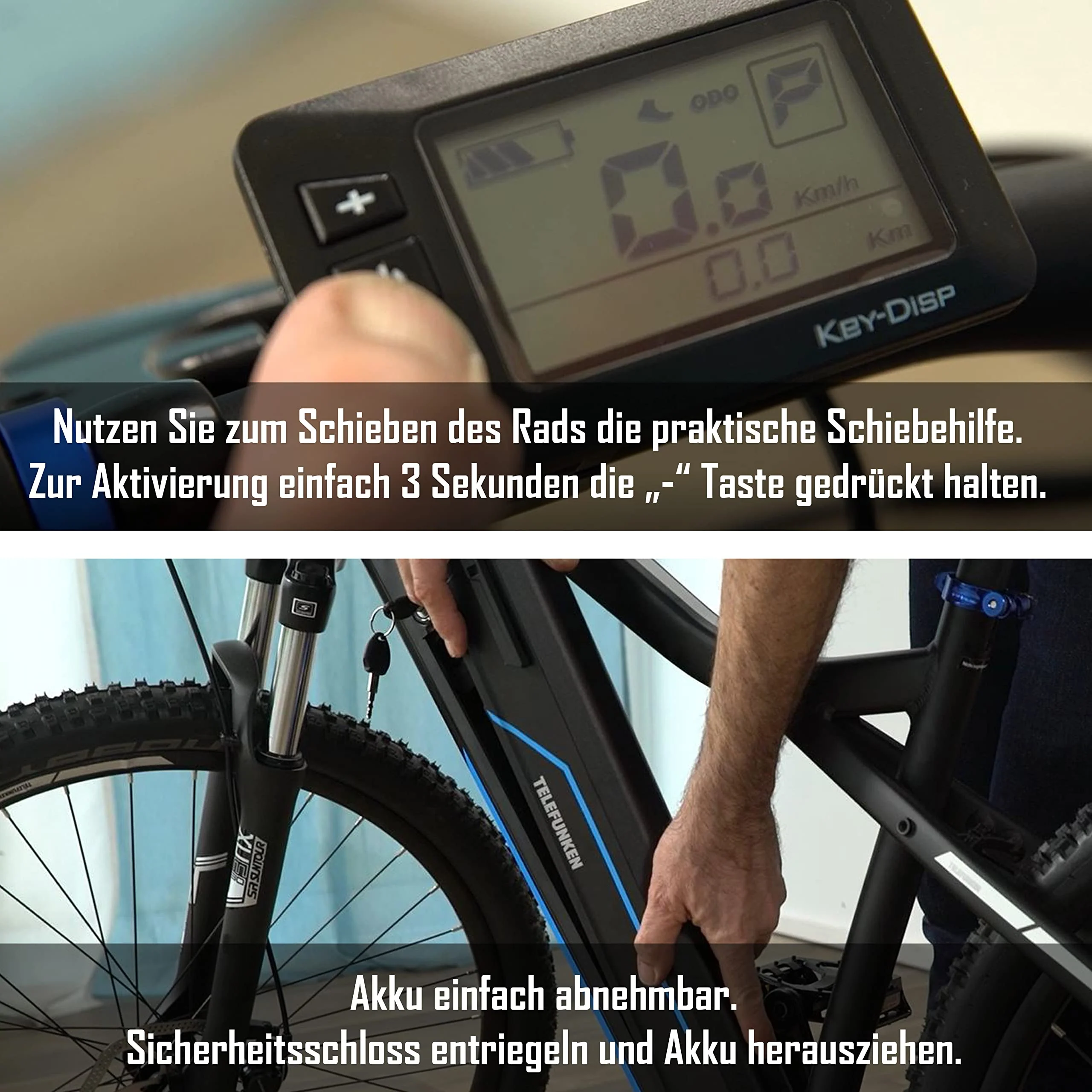 TELEFUNKEN E-Bike Mountainbike Elektrofahrrad Alu, 24 Gang Kettenschaltung - Pedelec MTB 27,5 Zoll, Hinterradmotor 250W, Scheibenbremsen, Fahrradschloss, Aufsteiger M922 - Image 3