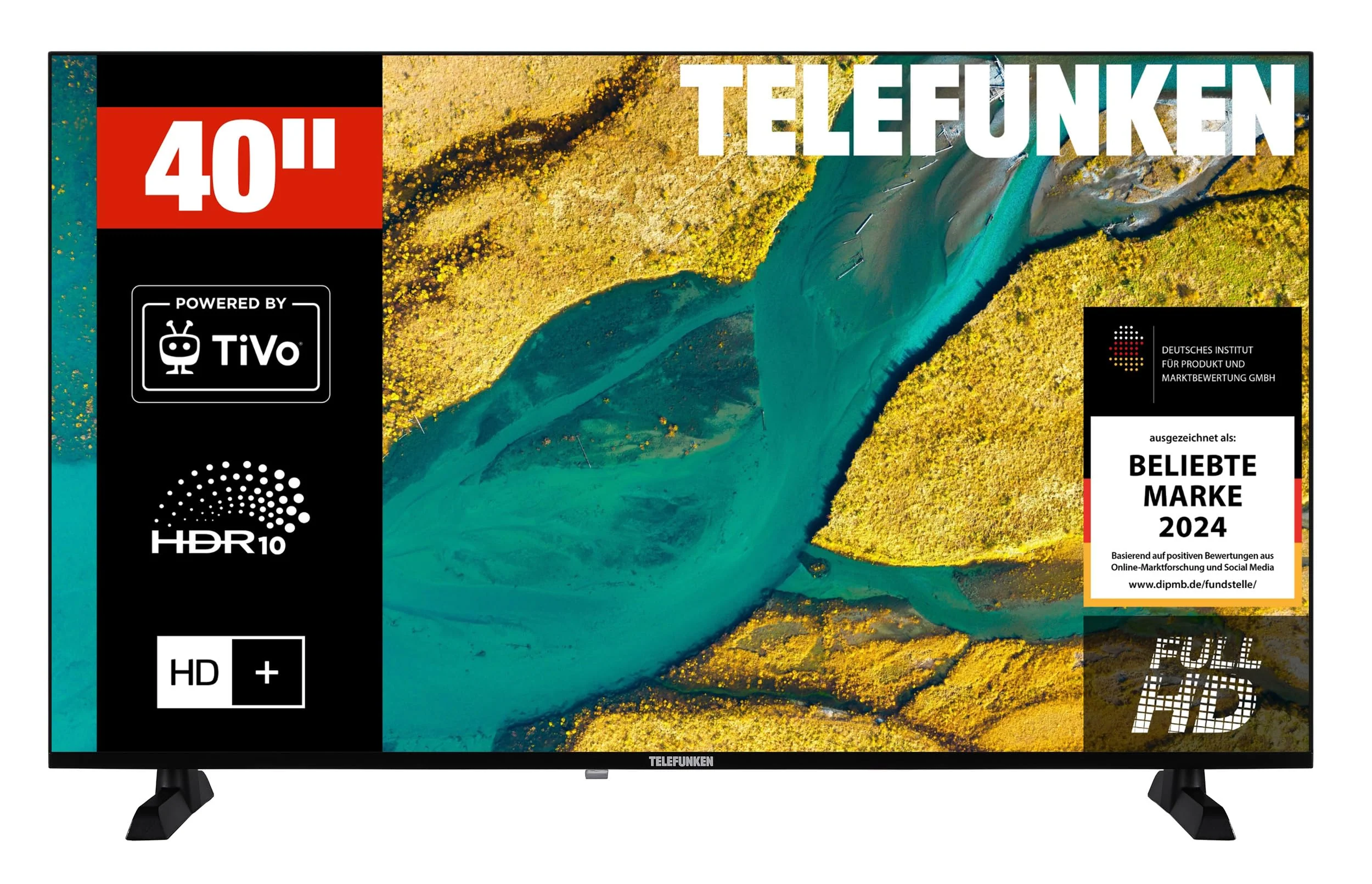 TELEFUNKEN Fernseher 40 Zoll Smart TV Powered by TiVo Full HD, HDR TV mit Triple-Tuner und 6 Monate HD+ inkl., LED Fernseher XF40TP900S (2026)