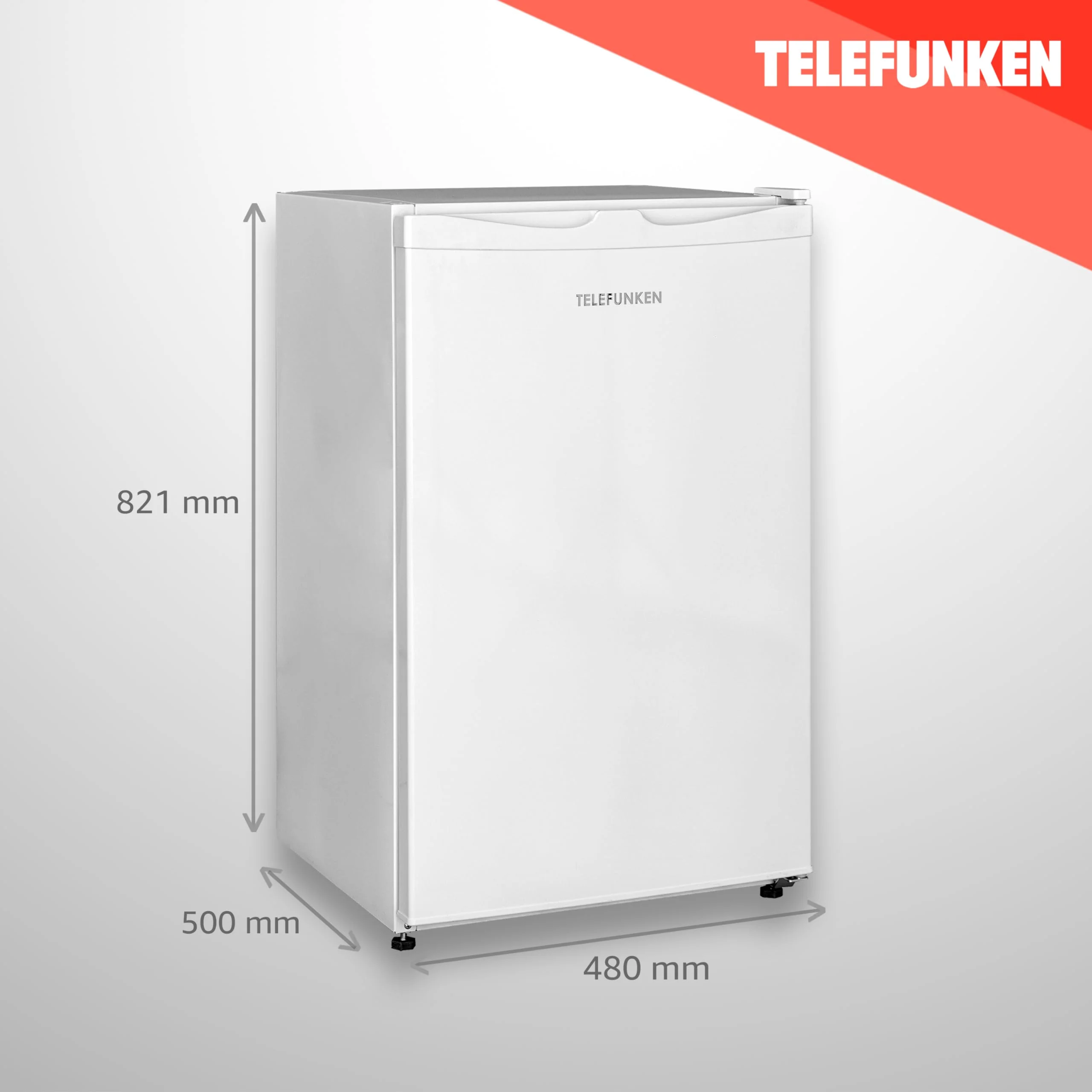 TELEFUNKEN Kühlschrank ohne Gefrierfach, Freistehend, 90 L Gesamt-Nutzinhalt, Kühlschrank klein mit Gemüsefach & 3 Ablagen, Temperaturregelung, LED Innenbeleuchtung, CF-31-121-W weiß - Image 3