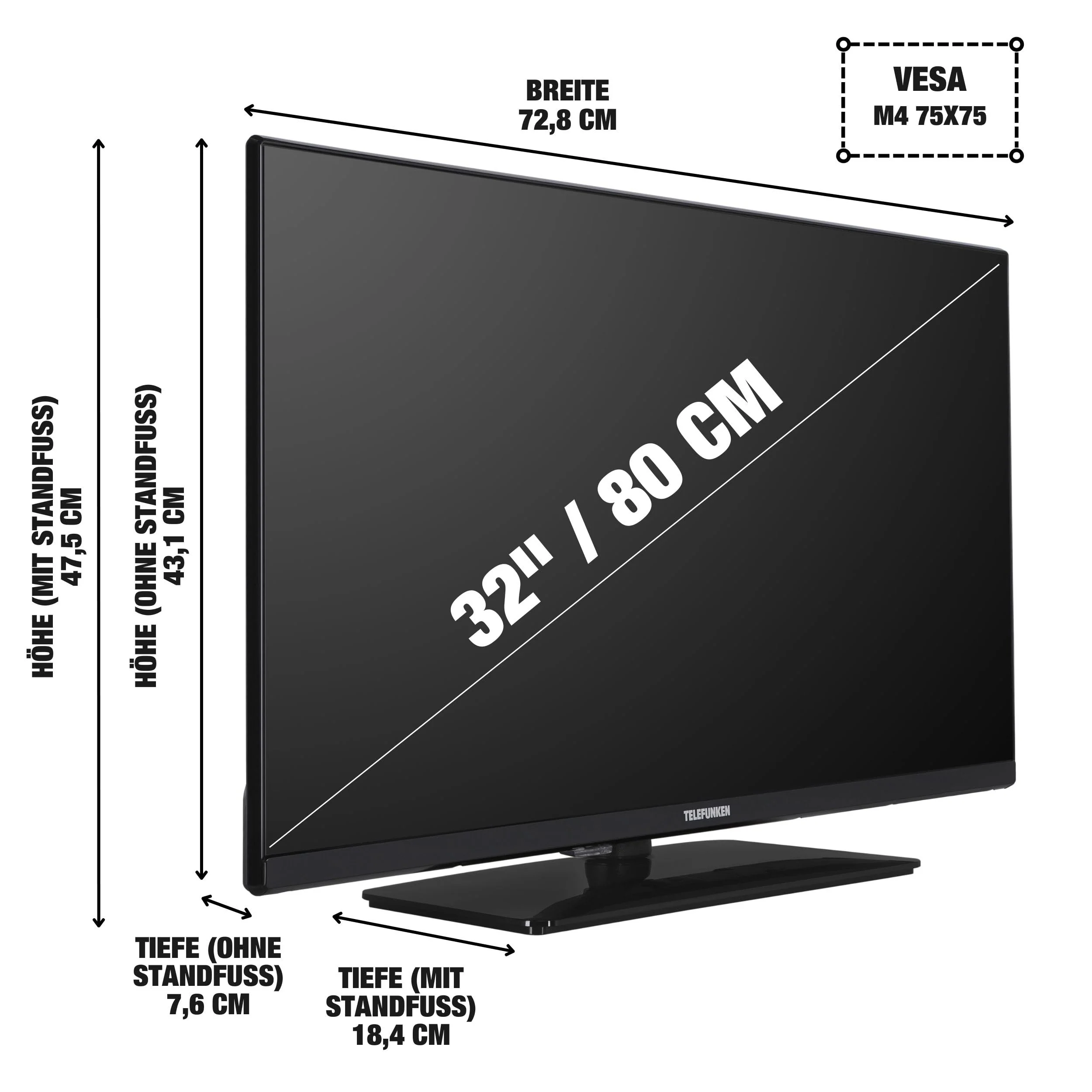 TELEFUNKEN QLED Fernseher 32 Zoll Smart TV Android TV Full HD, HDR Fernseher mit integriertem Triple-Tuner, QLED TV D32Q751X2CW (2026) - Image 10