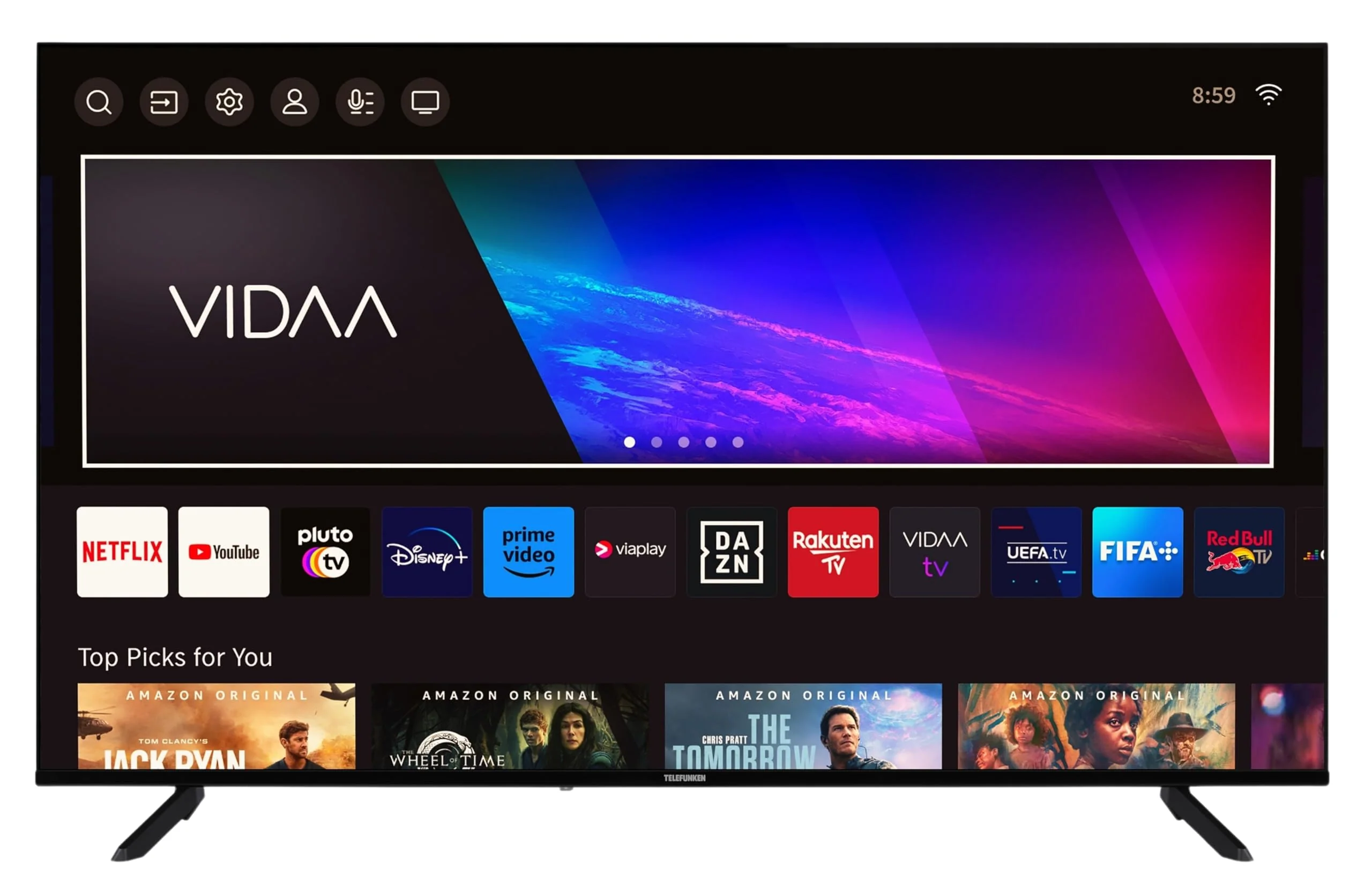 TELEFUNKEN QLED Fernseher 65 Zoll Smart TV VIDAA 4K UHD, Dolby Vision HDR Fernseher, Dolby Atmos, Triple-Tuner und 6 Monaten HD+ inkl., QLED TV D65Q920B2CW (2026) - Image 12