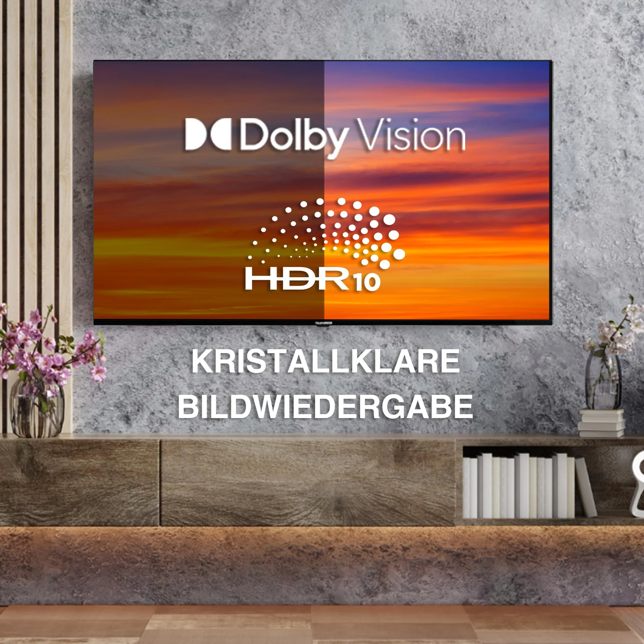 Telefunken QLED Fernseher 65 Zoll Smart TV VIDAA QU65VP750S 4K Fernseher UHD, HDR TV mit Dolby Vision, Dolby Atmos, Triple-Tuner und 6 Monate HD+ inkl., LED TV schwarz - Image 4