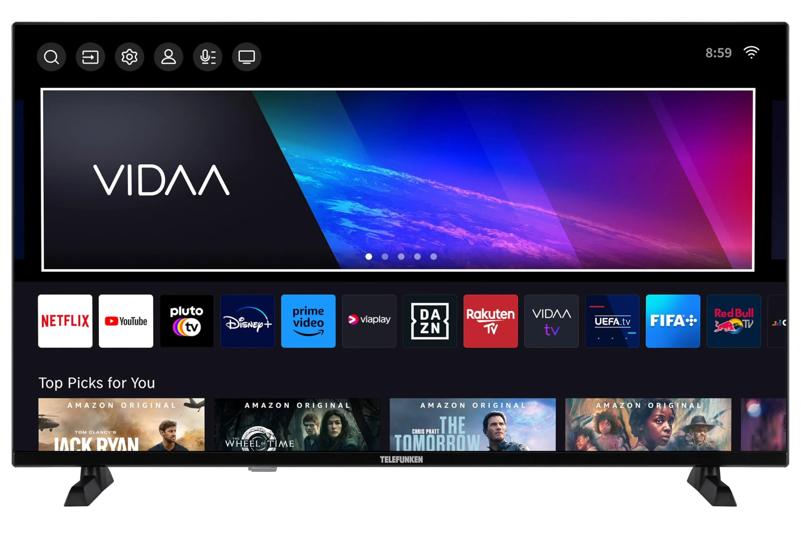 Telefunken QLED Fernseher 65 Zoll Smart TV VIDAA QU65VP750S 4K Fernseher UHD, HDR TV mit Dolby Vision, Dolby Atmos, Triple-Tuner und 6 Monate HD+ inkl., LED TV schwarz - Image 5