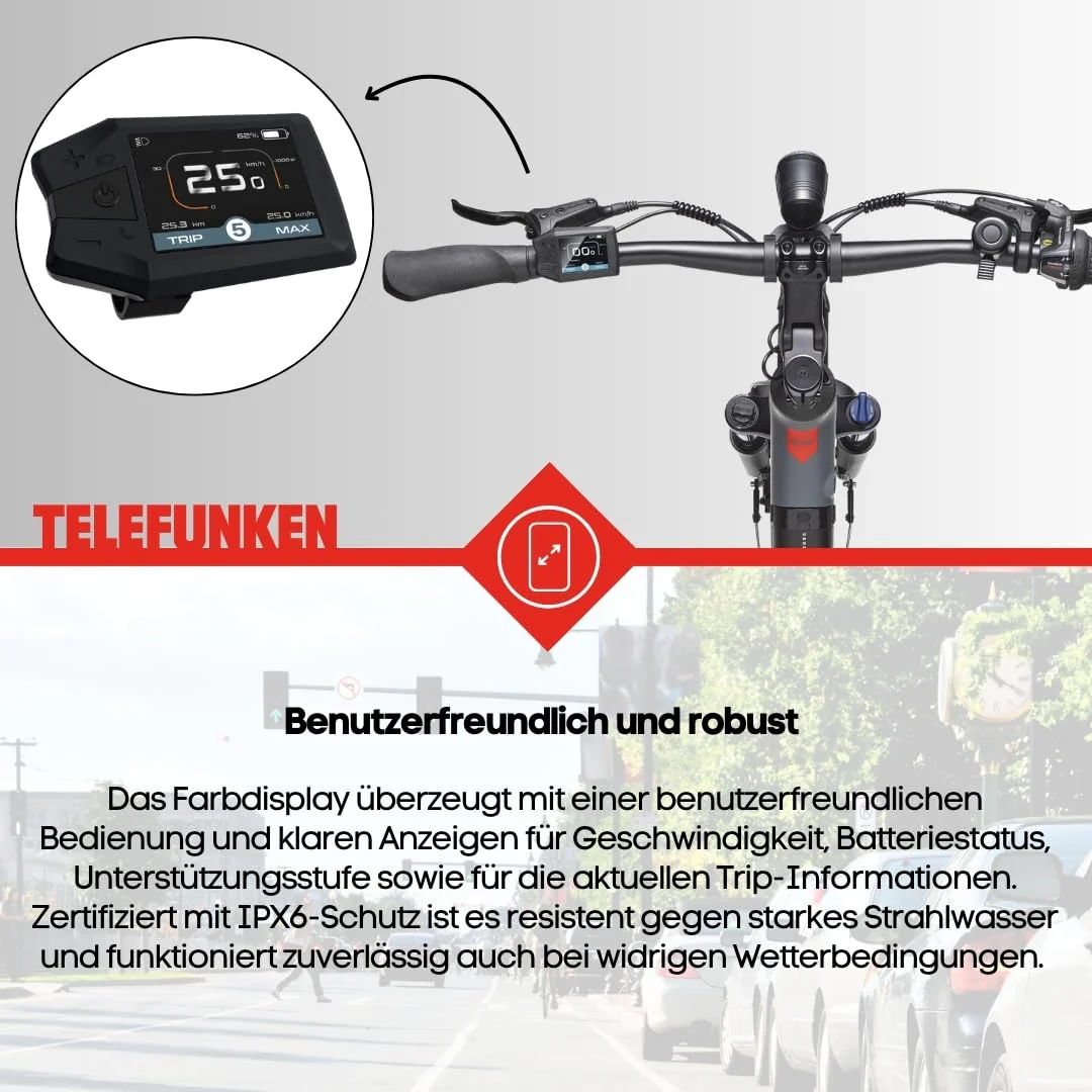 TELEFUNKEN SUV E-Bike 27,5 Zoll für Damen & Herren | Pedelec mit Mittelmotor & 468Wh Akku | Elektrofahrrad mit 7-Gang Kettenschaltung & Hydr. Scheibenbremsen, StVZO-konform | SUV500 - Image 3