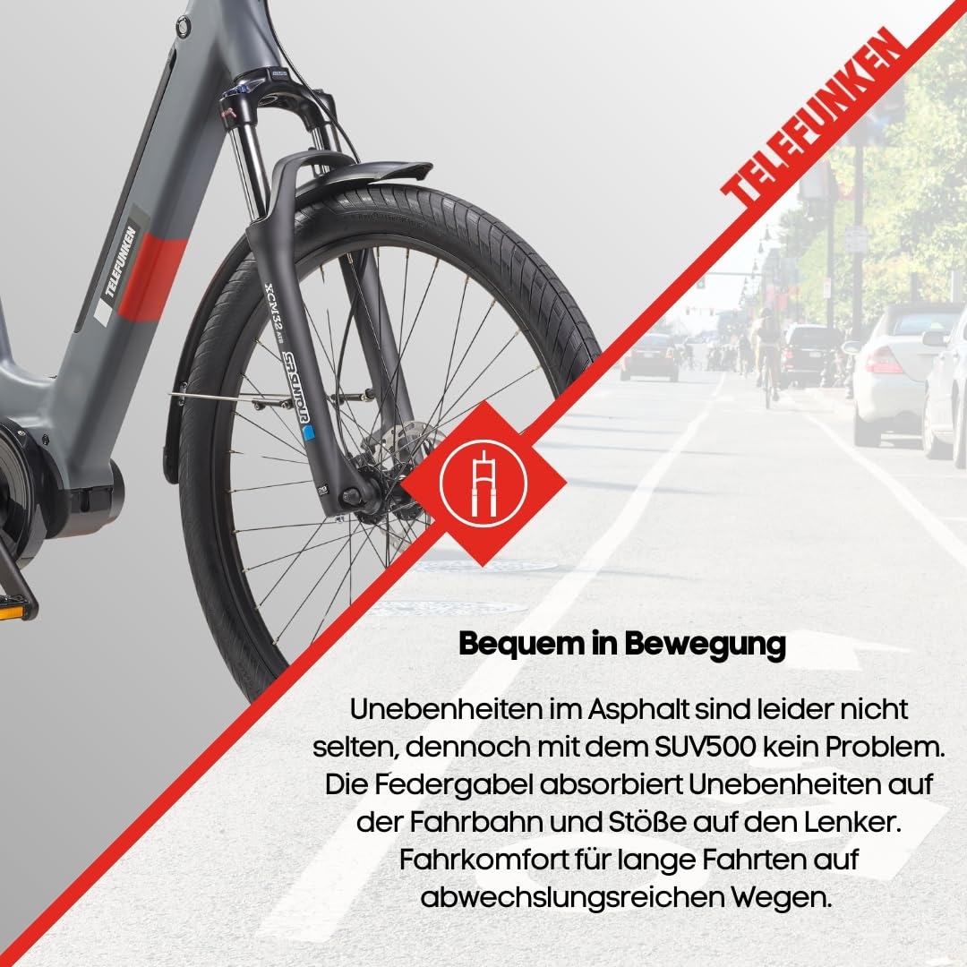 TELEFUNKEN SUV E-Bike 27,5 Zoll für Damen & Herren | Pedelec mit Mittelmotor & 468Wh Akku | Elektrofahrrad mit 7-Gang Kettenschaltung & Hydr. Scheibenbremsen, StVZO-konform | SUV500 - Image 4