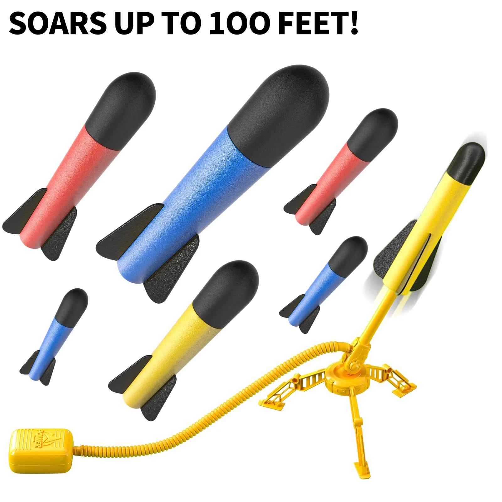 TEMI Rocket Launcher für Kinder, 12 Schaumstoffraketen und Stomp Launcher Pad, Start bis zu 100+ft, Kinder Outdoor-Spielzeug für Kleinkind Jungen Mädchen Alter 3 4 5 6 + Jahre alt - Image 5