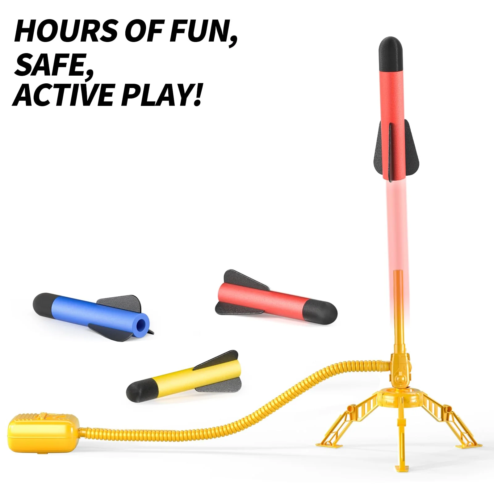 TEMI Rocket Launcher für Kinder, 12 Schaumstoffraketen und Stomp Launcher Pad, Start bis zu 100+ft, Kinder Outdoor-Spielzeug für Kleinkind Jungen Mädchen Alter 3 4 5 6 + Jahre alt - Image 6