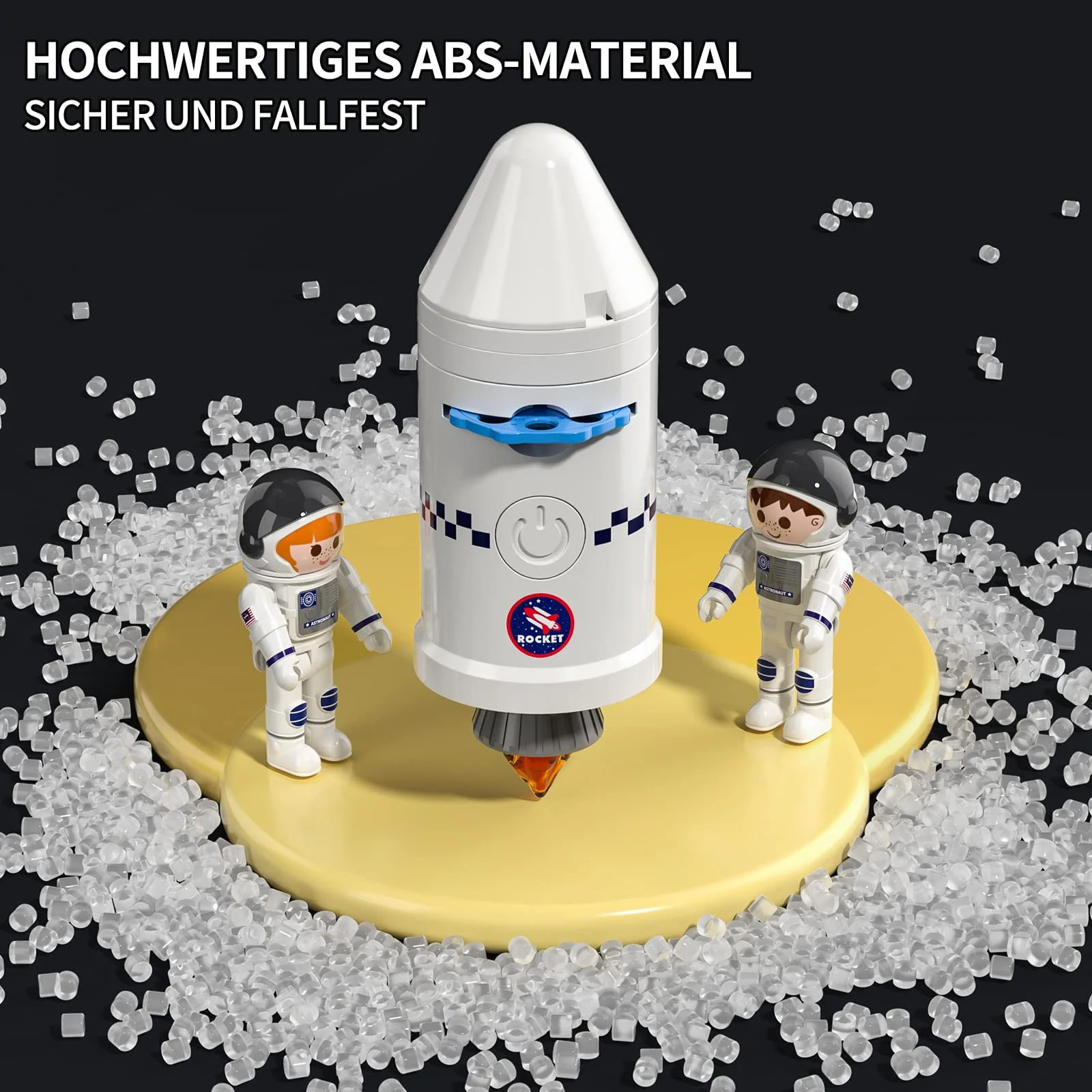 TEMI Space Shuttle Rakete Spielzeug für 3 4 5 6 7 8 9 Jahre Kinder Wissenschaft Lernspielzeug 5-in-1 STEM mit 2 Astronauten, Projektionslampe, Weltraumspielzeug Geschenk Jungen Mädchen - Image 2