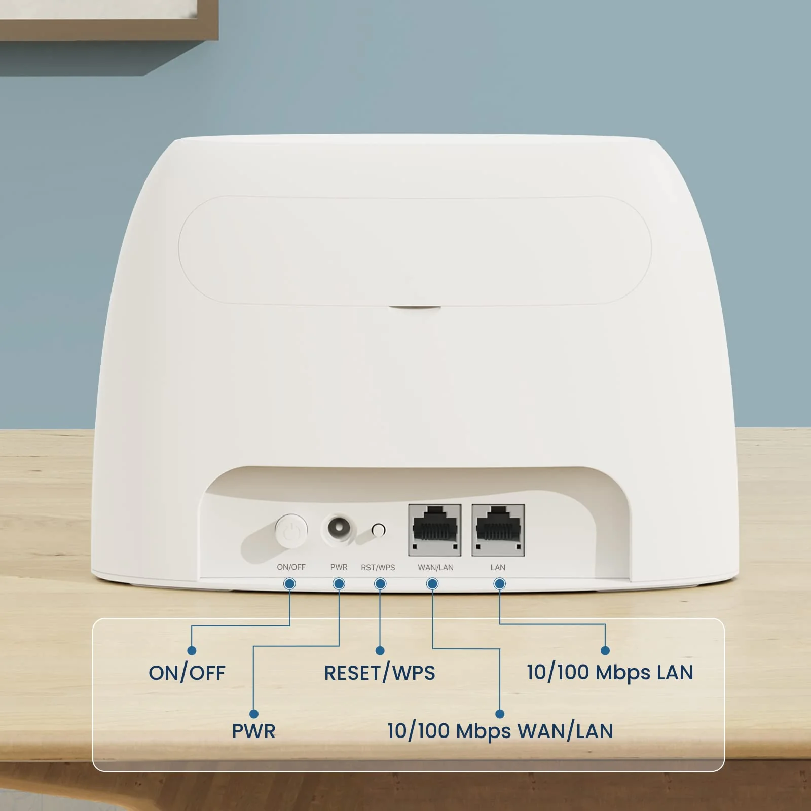 Tenda 4G03 4G LTE Router, WLAN Router für SIM-Karten (CAT4, 150Mbit/s im Download, 300Mbit/s 2,4GHz), 2 Fast-Ethernet-Ports, Plug & Play, APP, IPv6, Gast-Netzwerk, Verkehrdaten-Monitoring, Weiß - Image 2