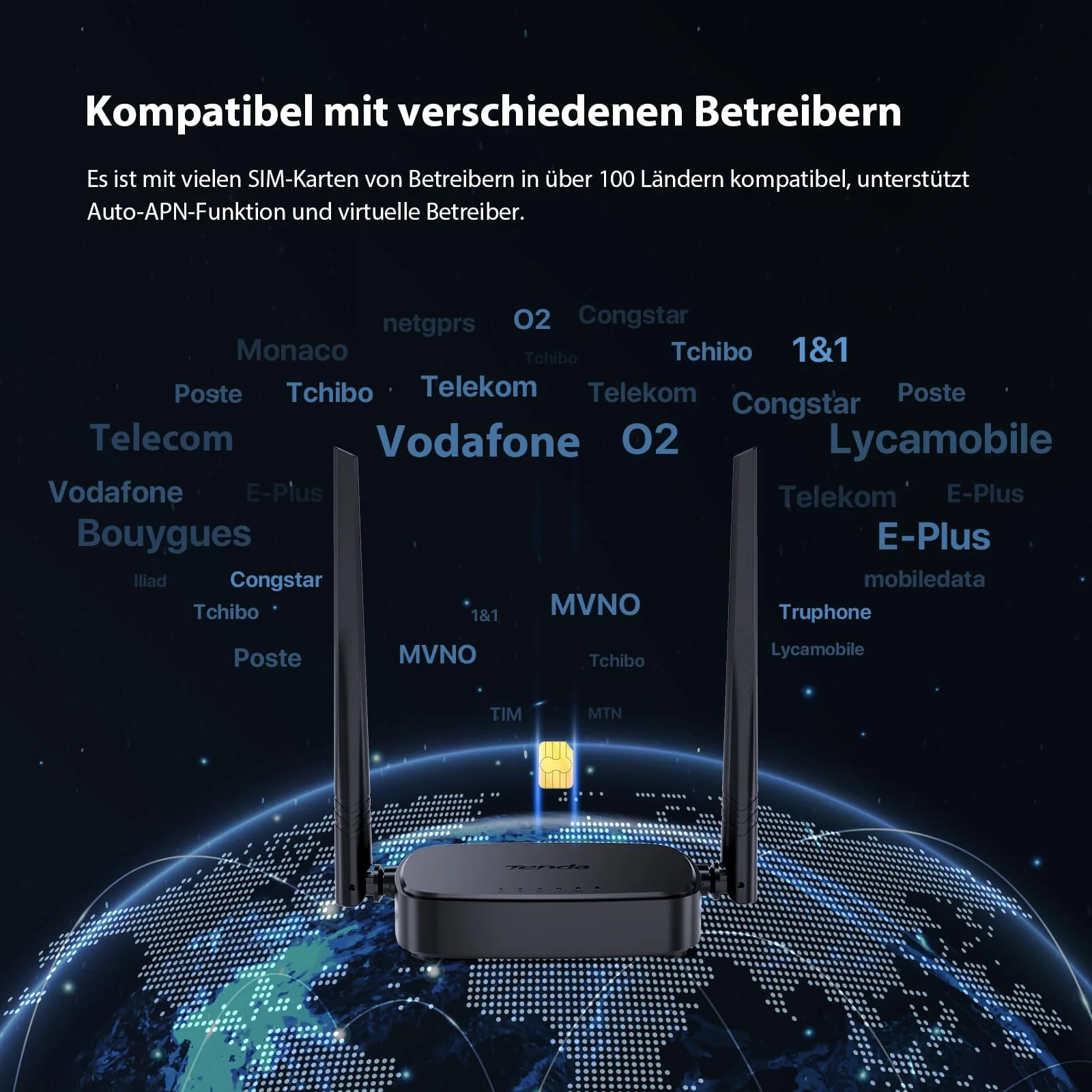 Tenda 4G03 Pro 4G LTE Router, WLAN Router für Nano-SIM-Karten (N300 CAT4, 150 Mbit/s im Download, 300 Mbit/s 2,4GHz) 2*4dBi Antennen, Plug & Play, Fast-Ethernet-Port, App, Router Modus, LED, Schwarz - Image 8